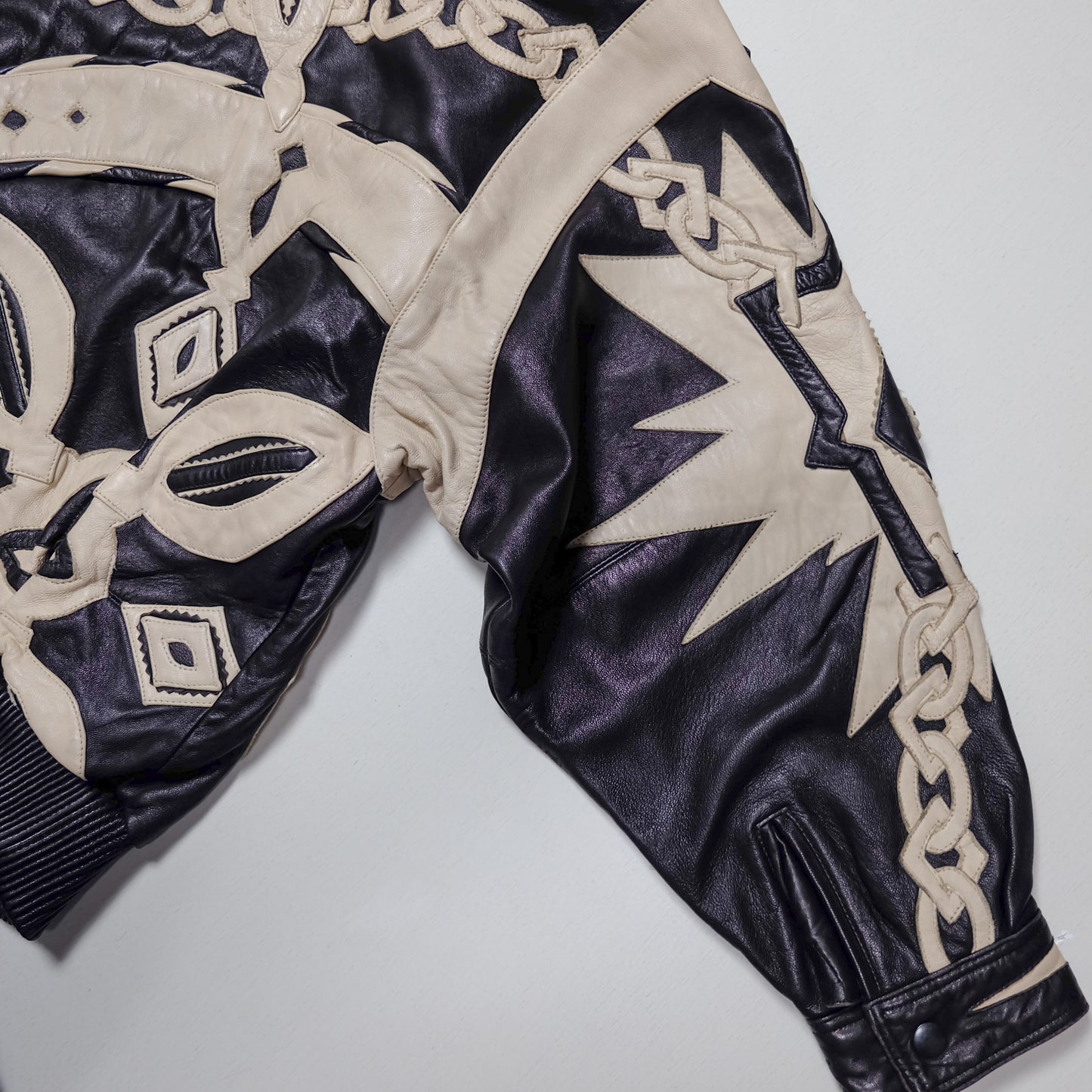 Vintage 90's Hip-hop Pelle Pelle Leather Biker Jacket ( Size : 38 / M )