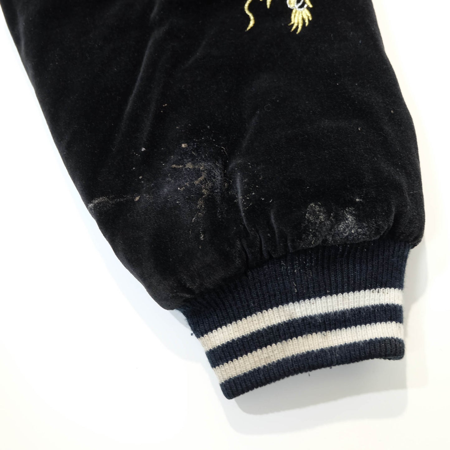 Rare Japanese Velvet Bomber Jacket Featuring Twin Dragons, Eagle & Yokosuka Souvenir Artwork