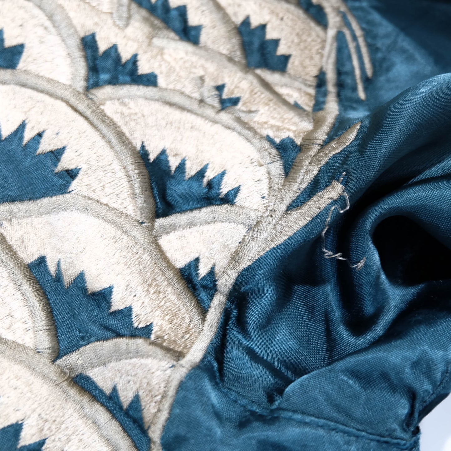 Japanese Sukajan Jacket XL Dragon & Koi Carp Water Wave Embroidery Reversible Yokosuka Bomber