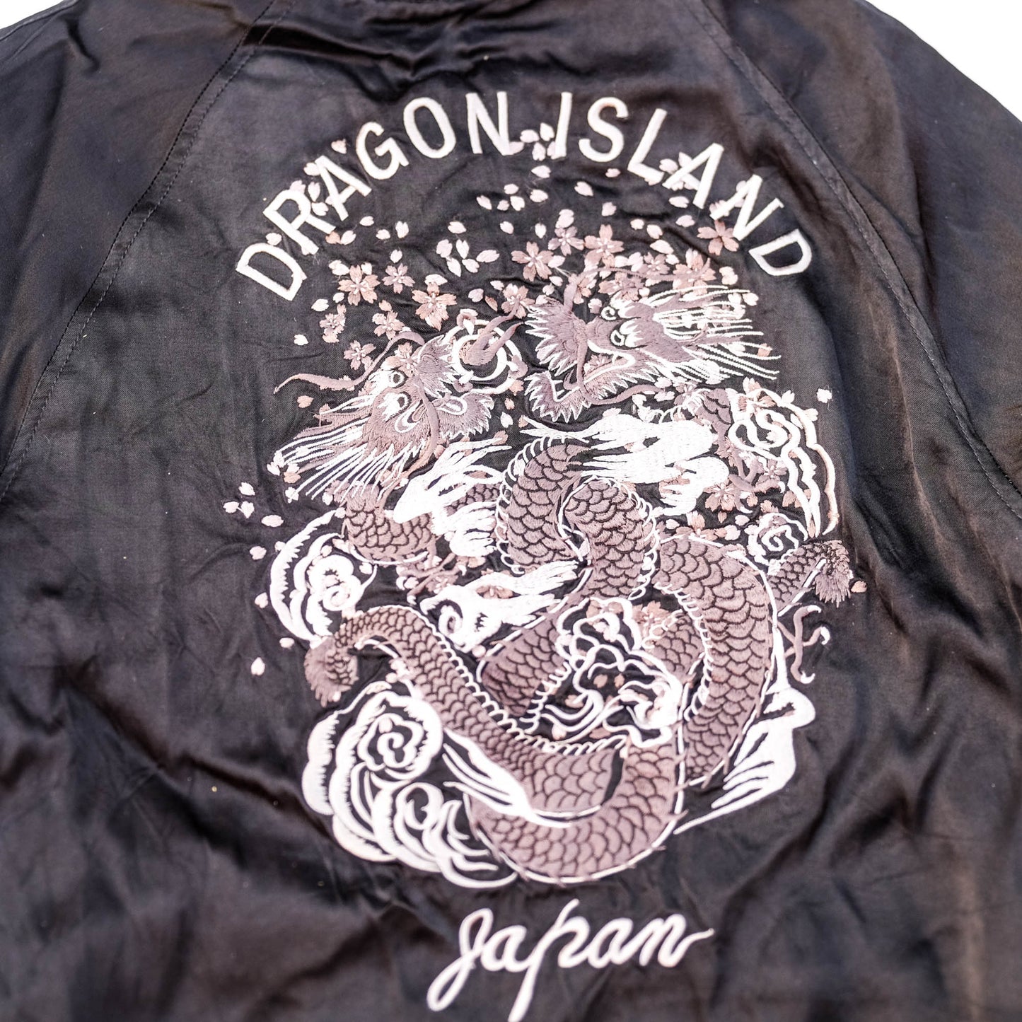 Vintage Dragon Island Japan Embroidered Sukajan Jacket | Reversible Dragon Souvenir Bomber Jacket