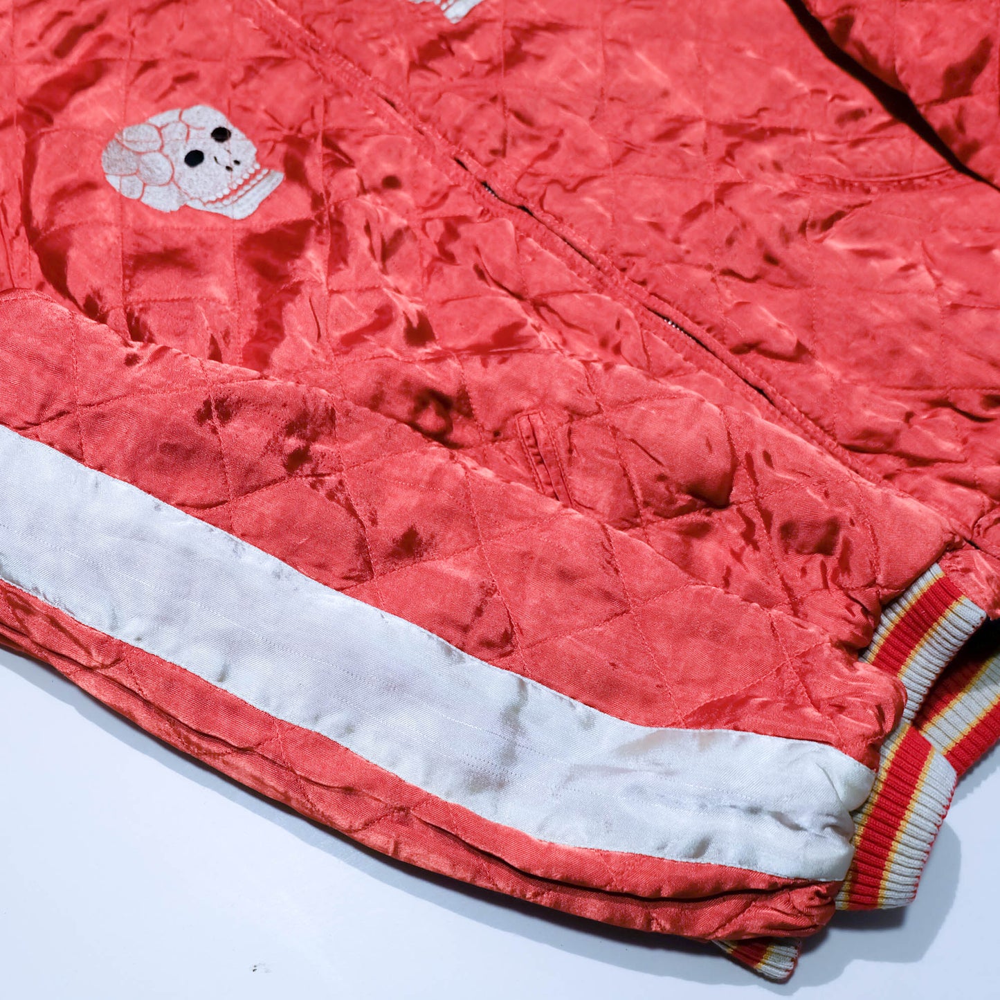 Japanese Velvet Padded Sukajan Reversible Yokosuka Bomber Jacket Dragon & Skull Embroidery Size M