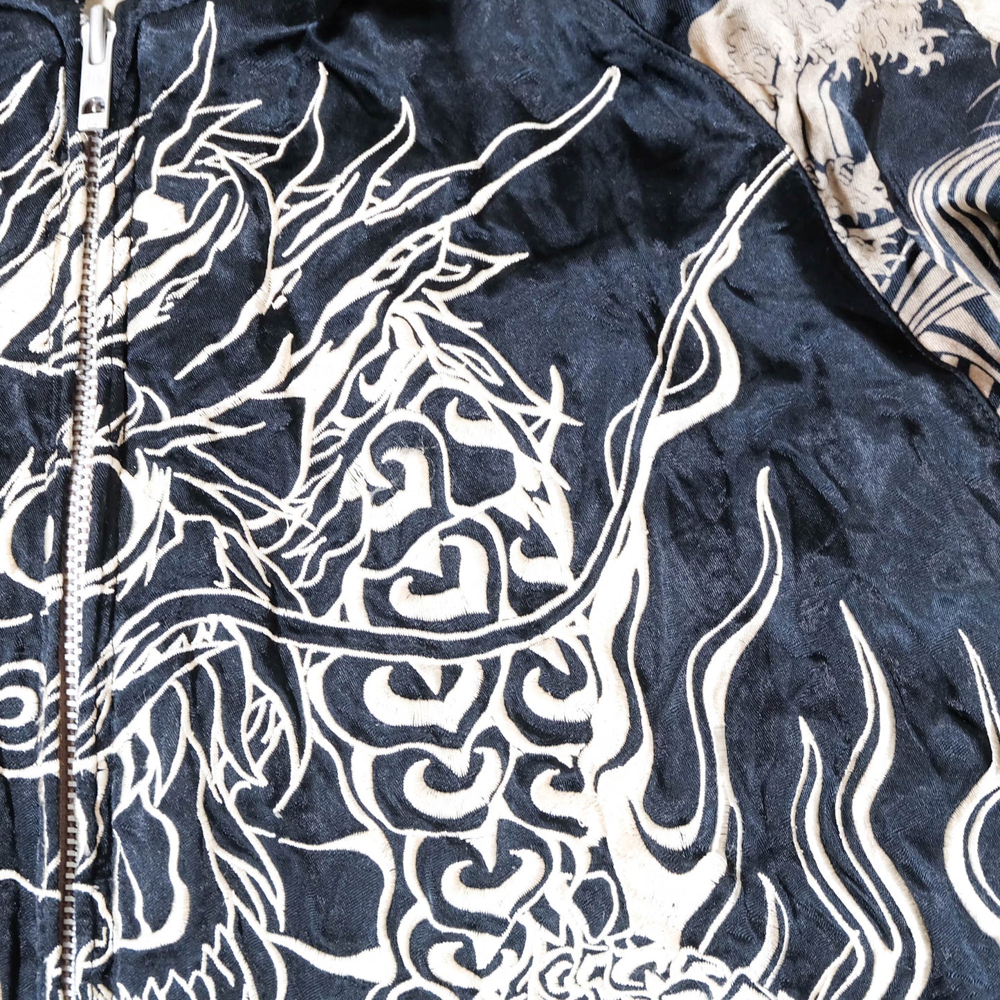 Japanese Classic Script × Wagara Dragon Sukajan Reversible Jacket XL