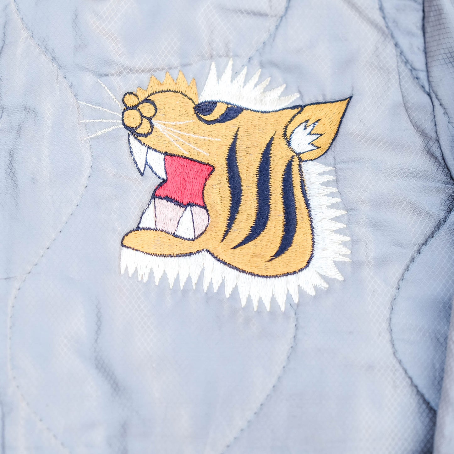 Japanese Vintage Sukajan Style Quilted Jacket – Tiger Embroidery Reversible Souvenir Jacket