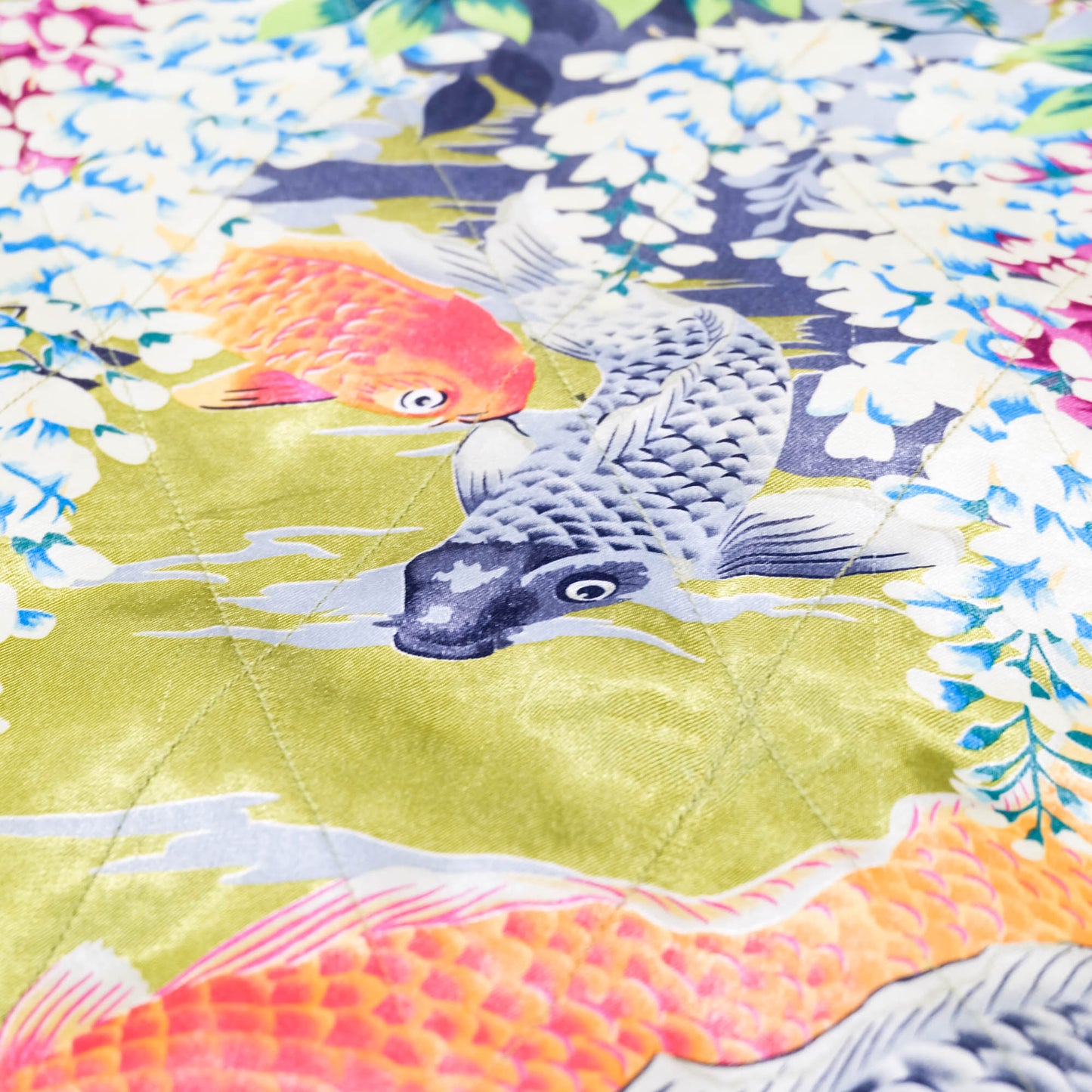 Kula Eternal Sukajan Jacket Reversible Japanese Souvenir Jacket Crane Koi Fish Wisteria Embroidery Size M