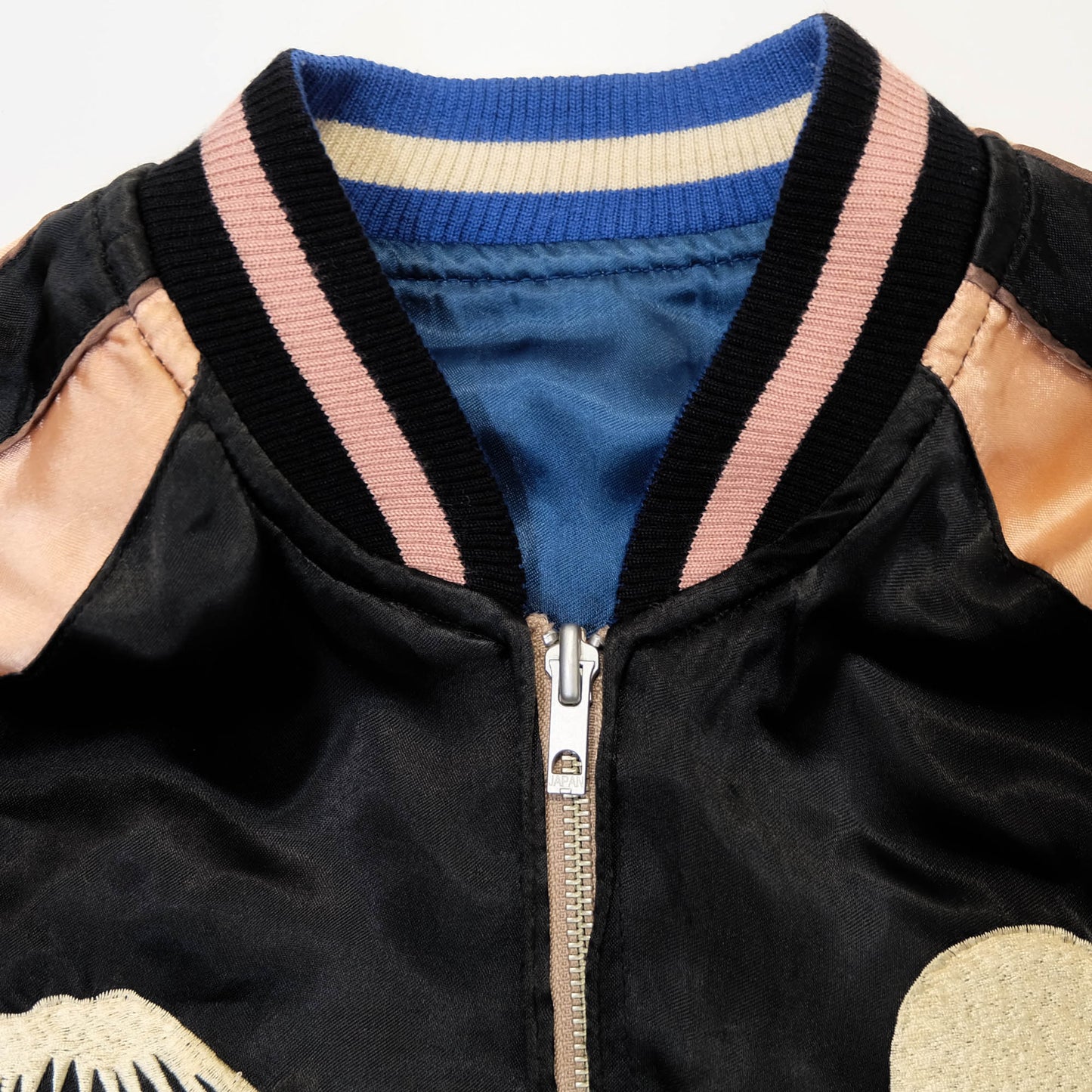 Vintage Japanese Sukajan Souvenir Jacket Reversible Dragon Skull Geisha Wagara Embroidery Yokosuka Bomber Jacket