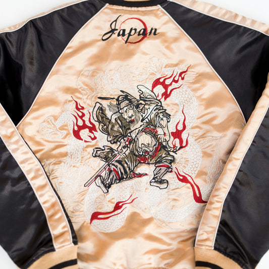 Shoki Devil Slayer Sukajan Jacket Size M-L | Japanese Oni Demon Slayer Embroidered Souvenir Bomber