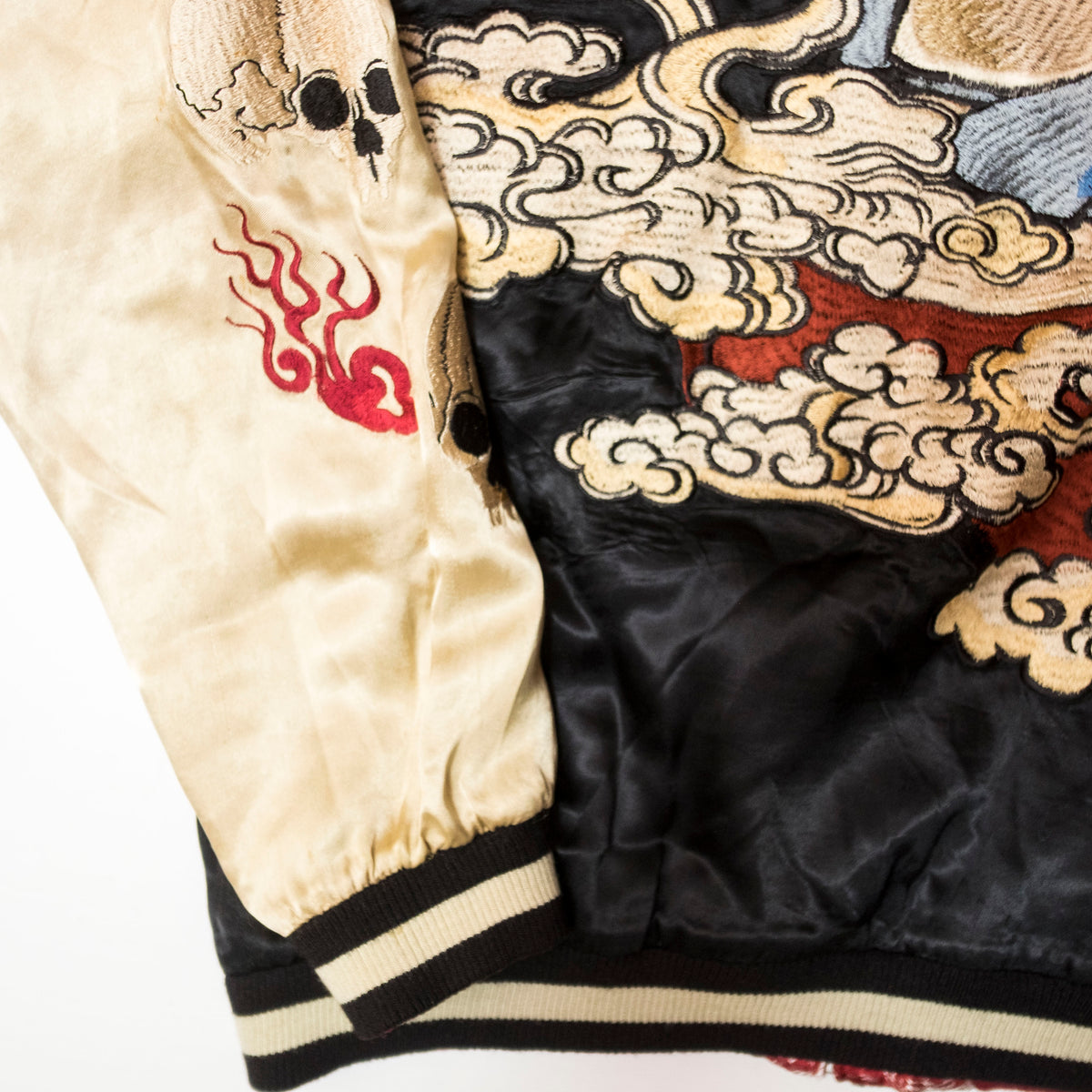 Ukiyo-e Nebuta Style Reversible Sukajan Jacket Size L | Japanese Art Embroidered Souvenir Bomber
