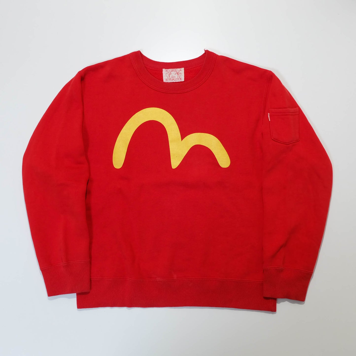 EVISU Yamane Vintage Sweatshirt Evisu Seagull Logo "McDonald's" Osaka Japan Red Crewneck Pullover Japanese Streetwear