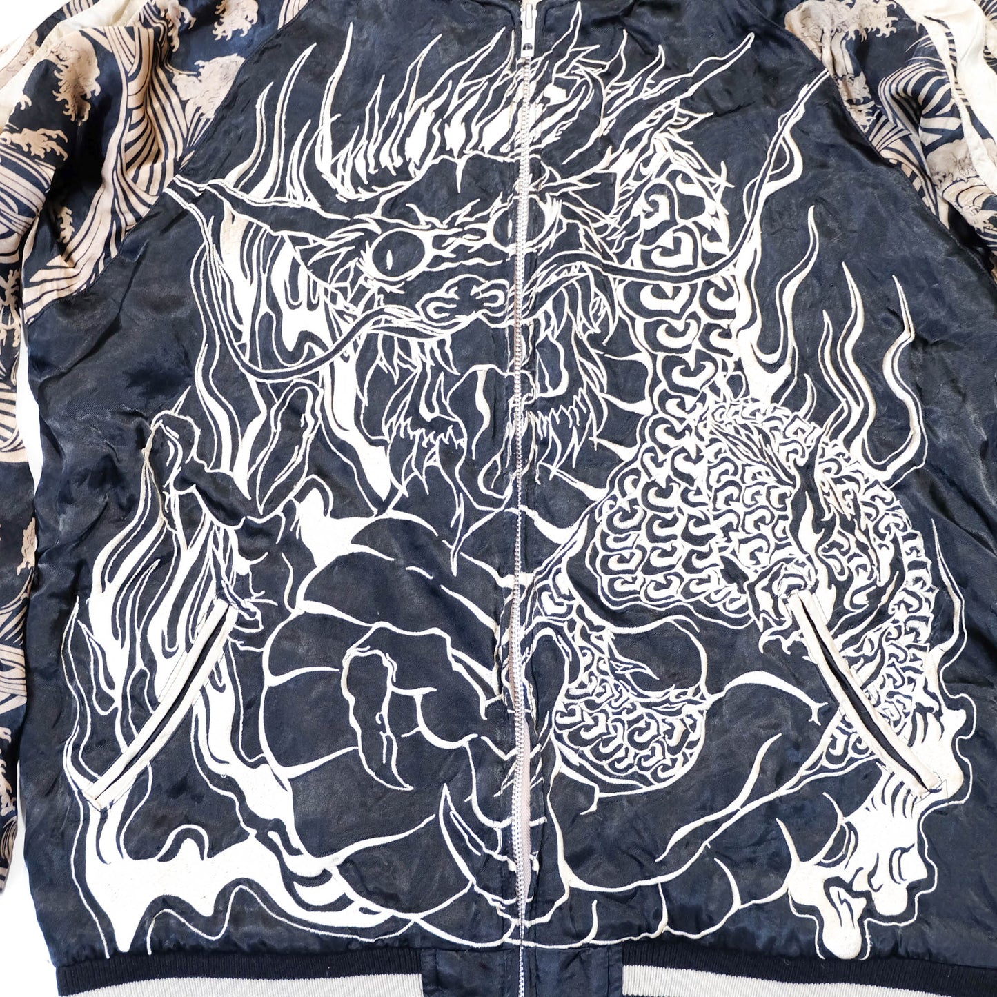Japanese Classic Script × Wagara Dragon Sukajan Reversible Jacket XL