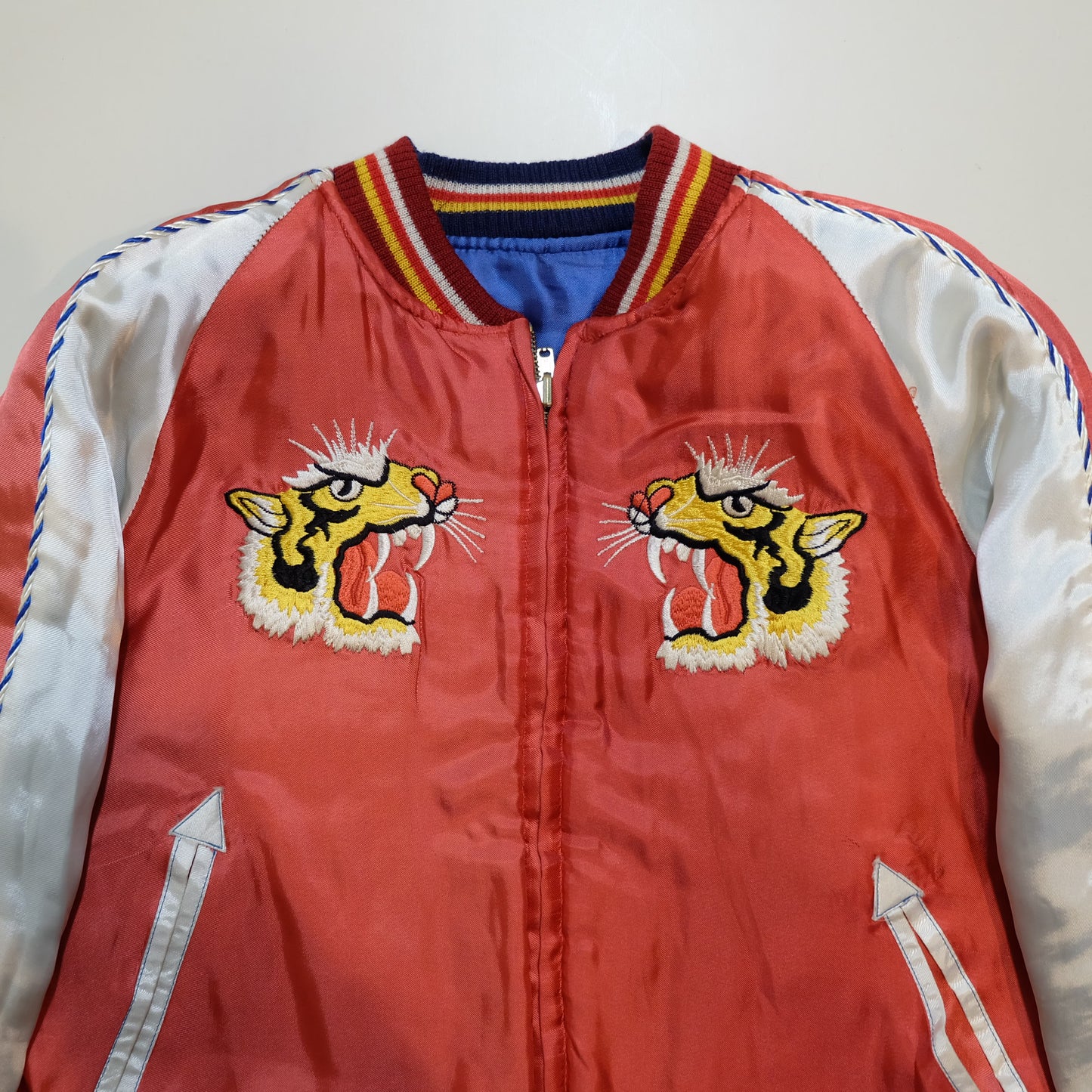Reminiscence Padded Sukajan Jacket M–L | Japanese Tiger Dragon Eagle Embroidery Quilted Souvenir Bomber Jacket