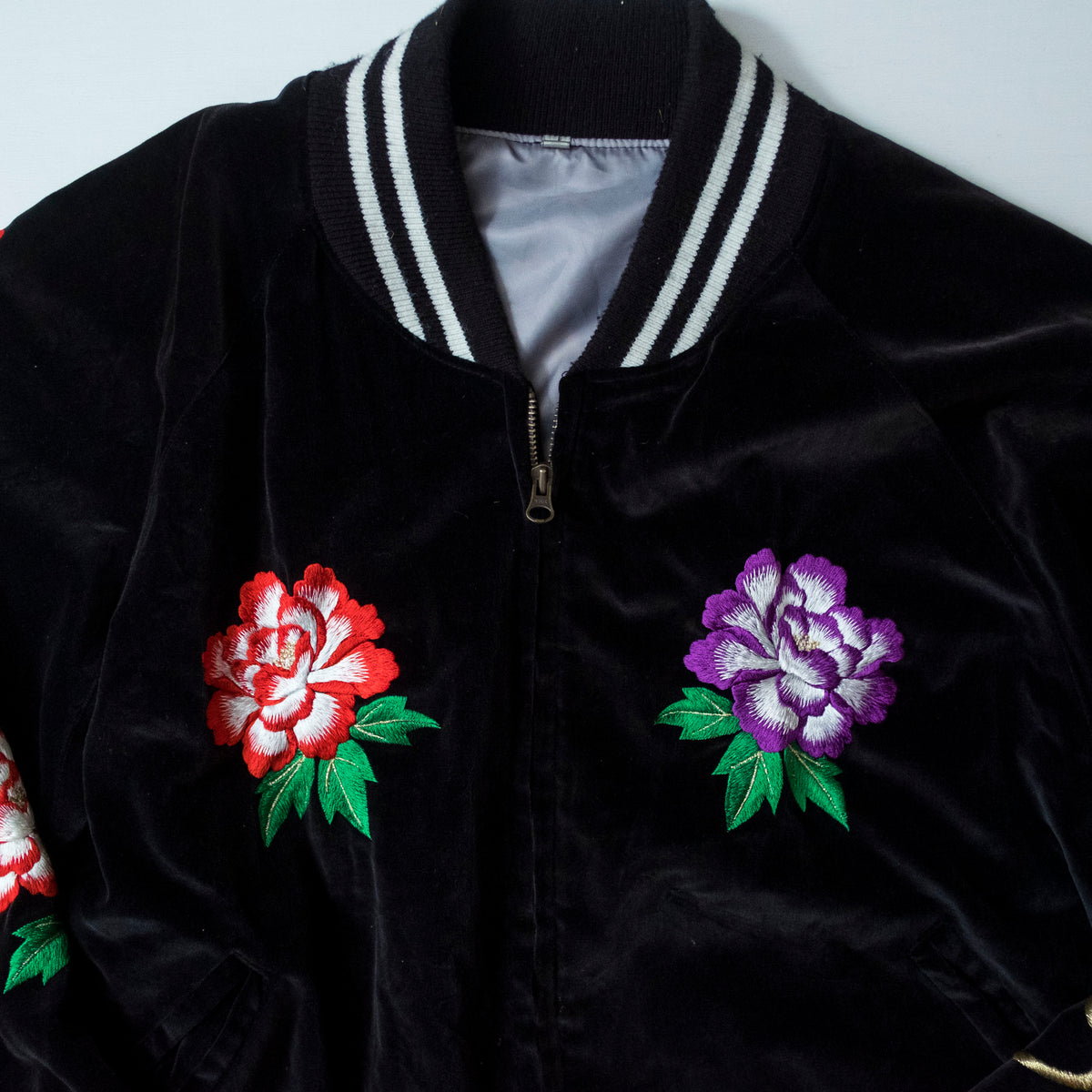 Yokosuka Velvet Sukajan Jacket Size L | Japanese Embroidered Souvenir Bomber Jacket