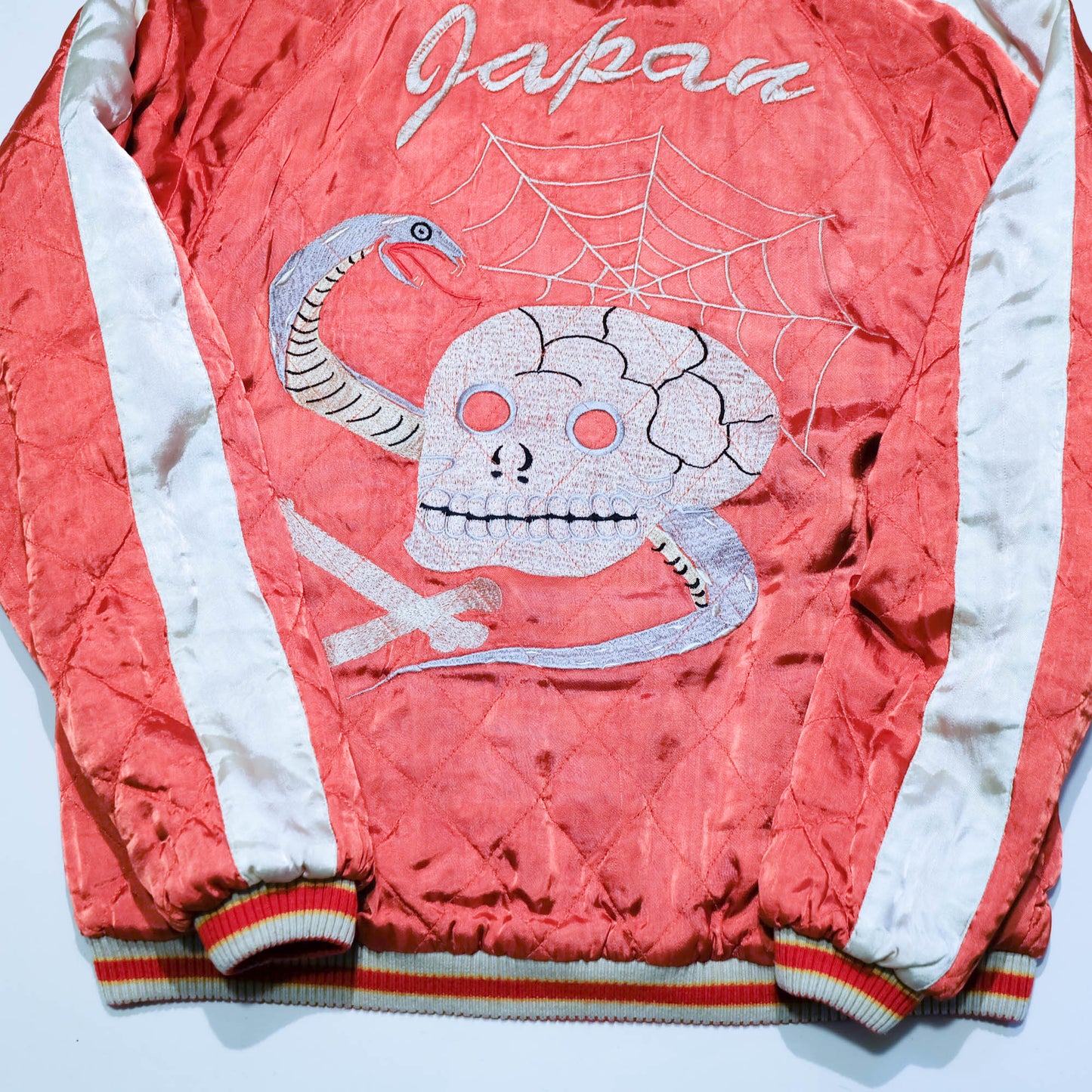 Japanese Velvet Padded Sukajan Reversible Yokosuka Bomber Jacket Dragon & Skull Embroidery Size M