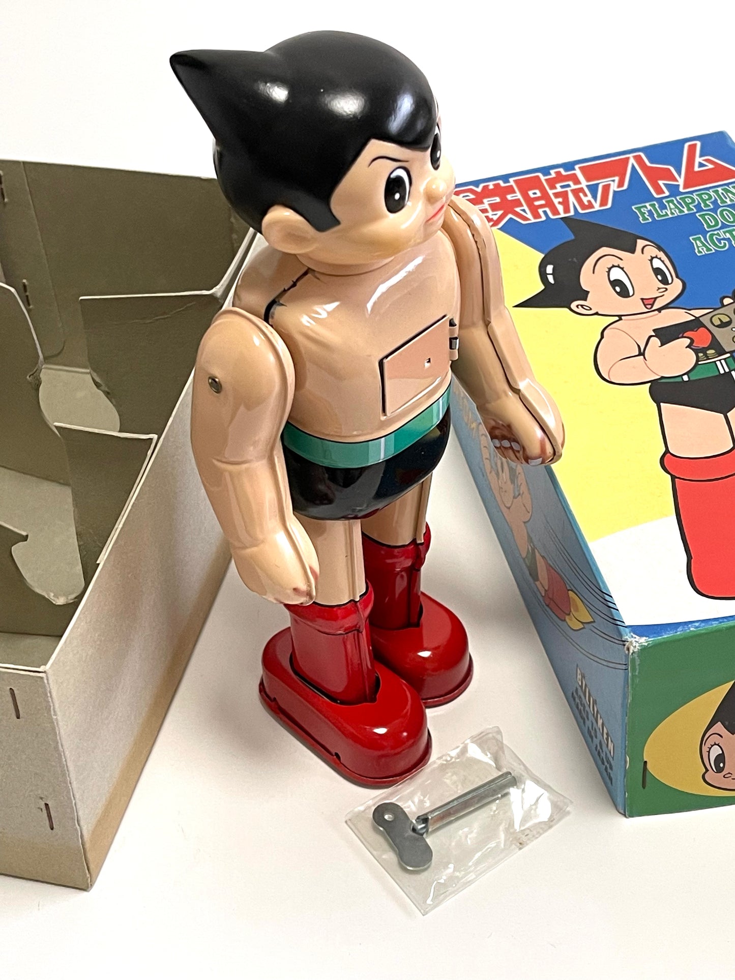 Japanese Retro Anime Astroboy Tezuka Osamu Productions Tetsuwan Atom Flapping Door Action Mechanical Action Tin Toy