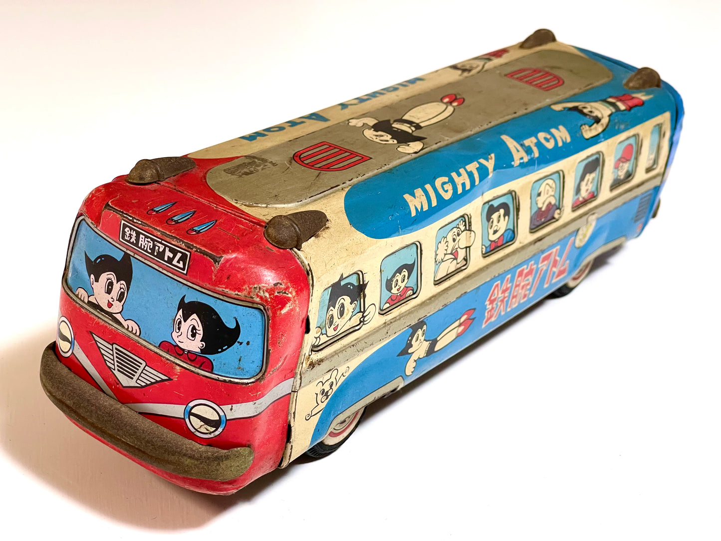 Vintage Japanese Tezuka Osamu Productions Tetsuwan Mighty Atom Astroboy Bus Vehicle Tin Toy