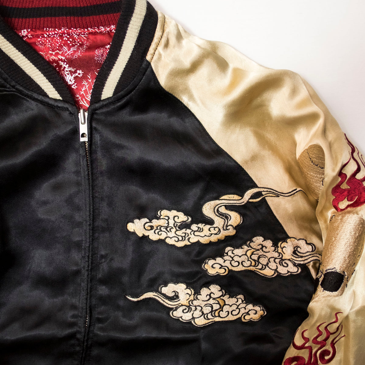 Ukiyo-e Nebuta Style Reversible Sukajan Jacket Size L | Japanese Art Embroidered Souvenir Bomber
