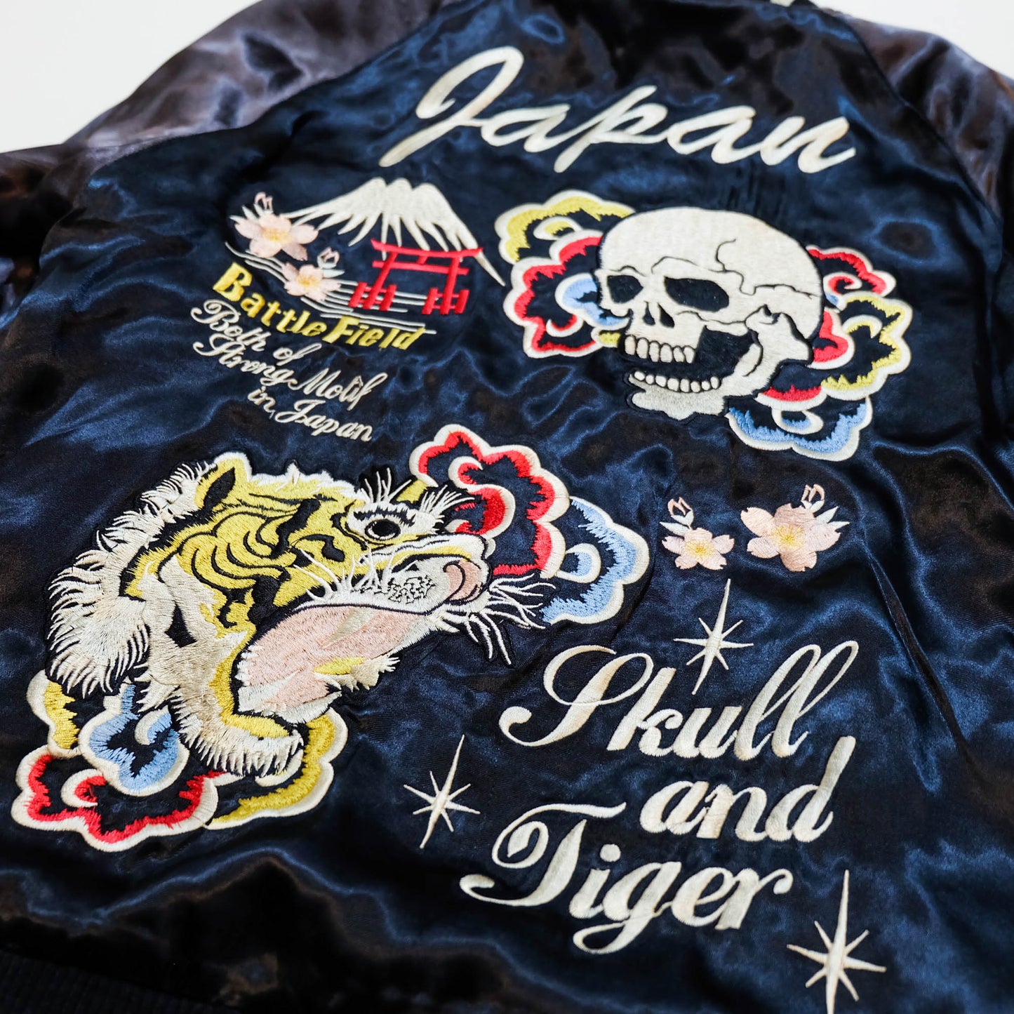 Vintage Japanese Sukajan Jacket Velvet Bomber | Skull Tiger Dragon Hot Rod Embroidery Streetwear Jacket Size S-M
