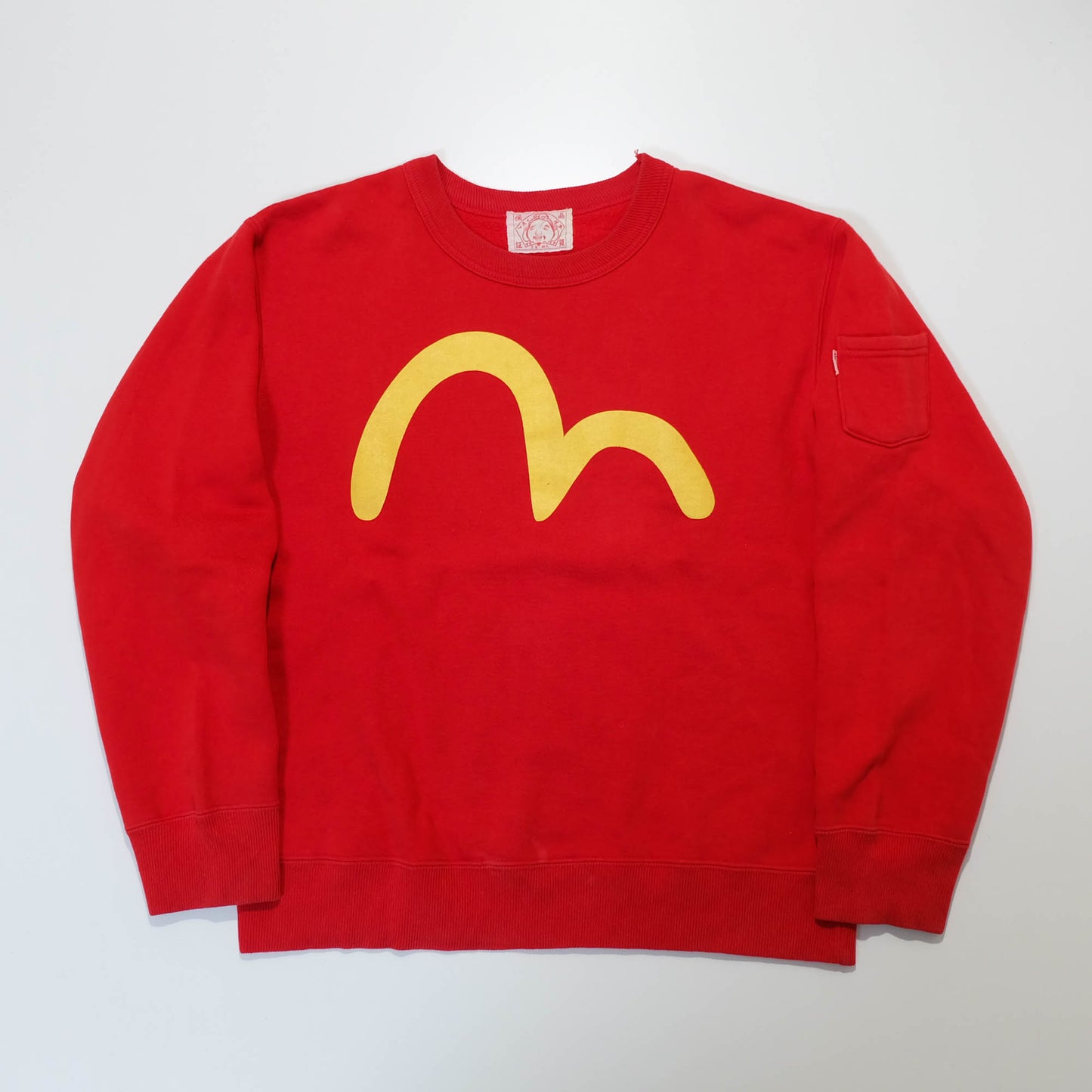 EVISU Yamane Vintage Sweatshirt Evisu Seagull Logo "McDonald's" Osaka Japan Red Crewneck Pullover Japanese Streetwear