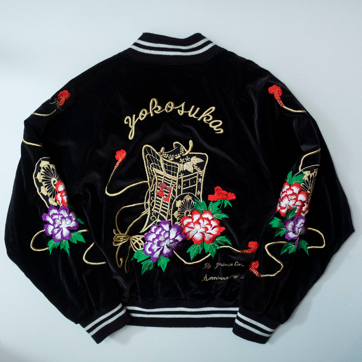 Yokosuka Velvet Sukajan Jacket Size L | Japanese Embroidered Souvenir Bomber Jacket