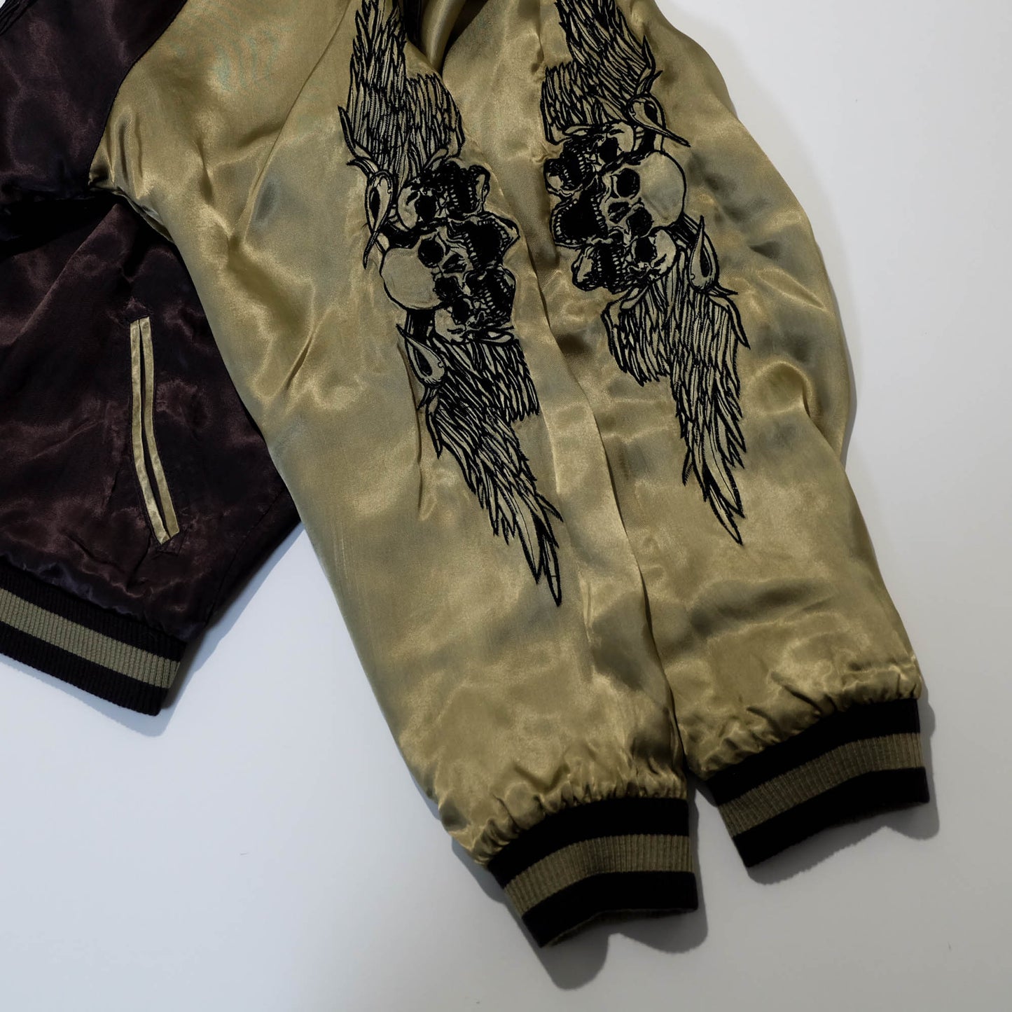 Jack Daniel’s Black Street Crafter Sukajan / Skull Wing Embroidered Souvenir Jacket Size S