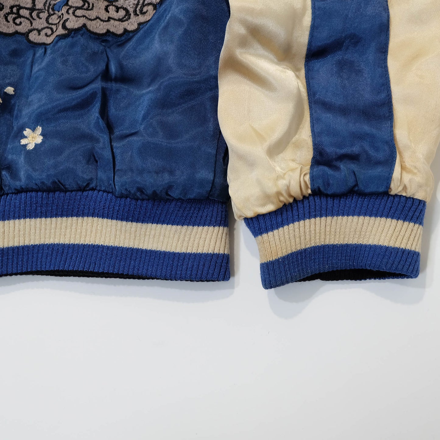 Vintage Japanese Sukajan Souvenir Jacket Reversible Dragon Skull Geisha Wagara Embroidery Yokosuka Bomber Jacket