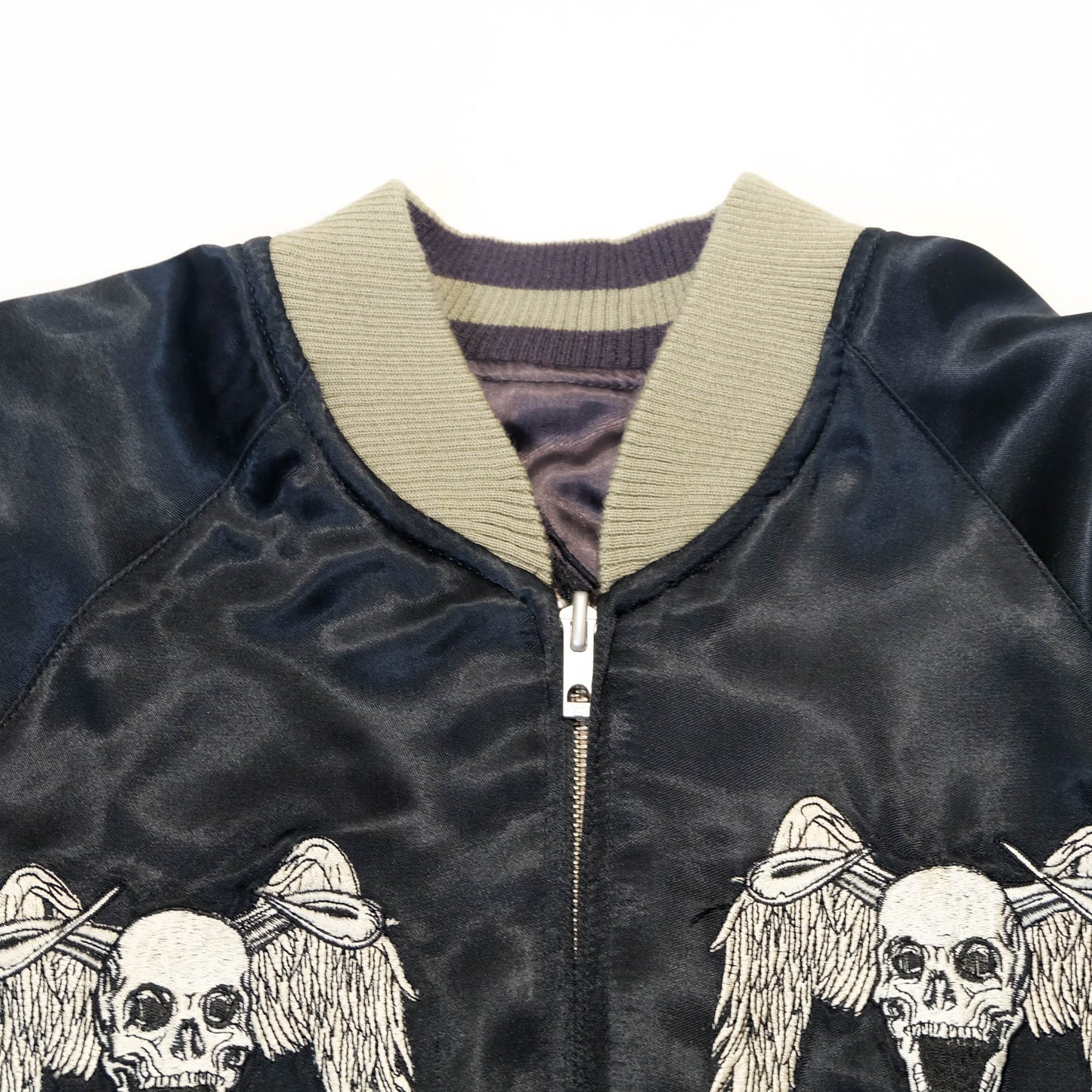 Jack Daniel’s Black Street Crafter Sukajan / Skull Wing Embroidered Souvenir Jacket Size S