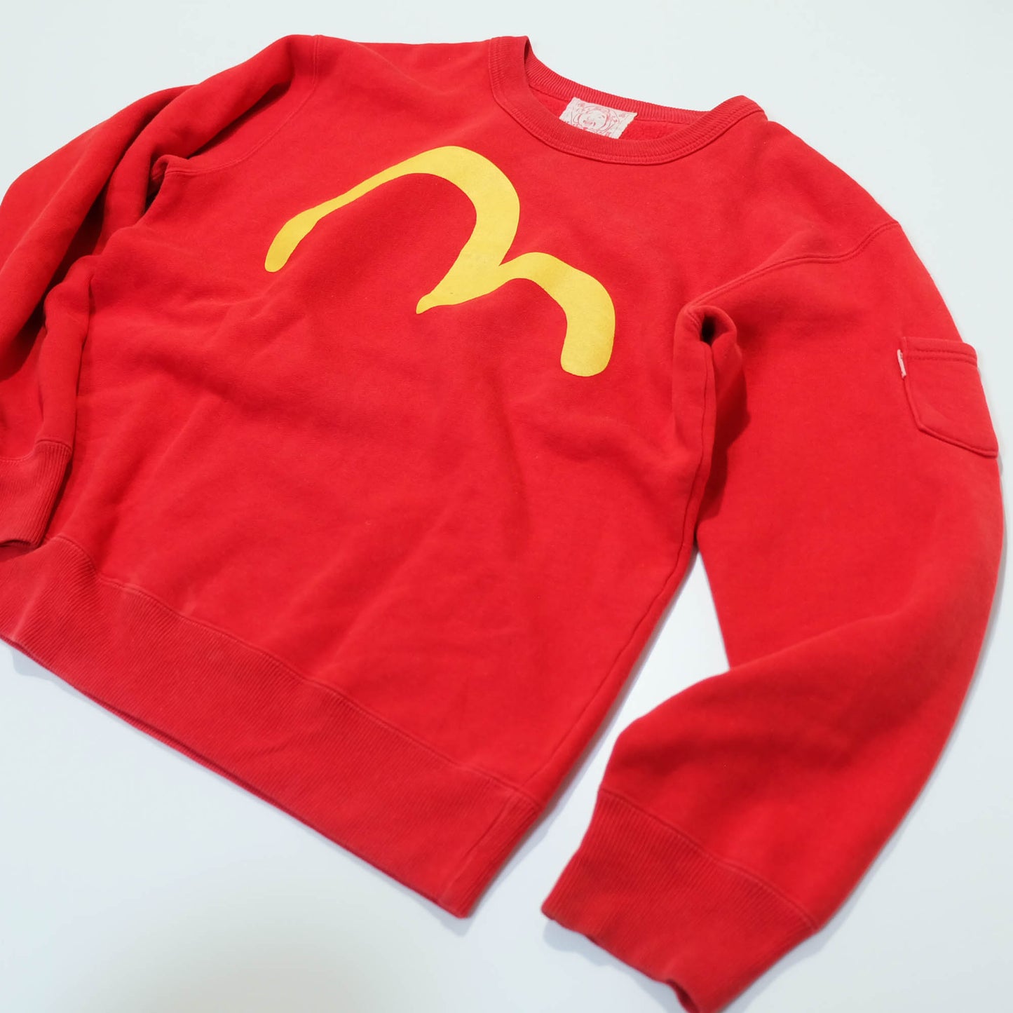EVISU Yamane Vintage Sweatshirt Evisu Seagull Logo "McDonald's" Osaka Japan Red Crewneck Pullover Japanese Streetwear