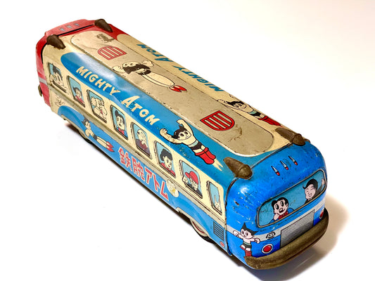 Vintage Japanese Tezuka Osamu Productions Tetsuwan Mighty Atom Astroboy Bus Vehicle Tin Toy