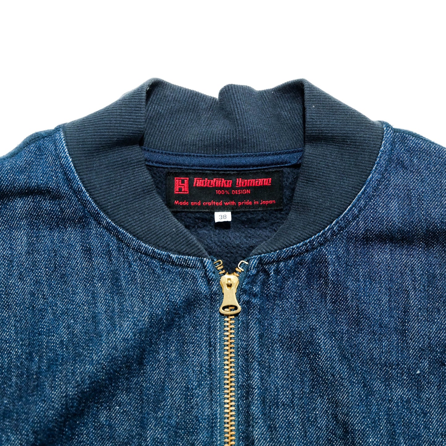 Dope Vintage Atelier Yamane Denim × Sweat Bomber Jacket 100% Design Japan Indigo Wagara Workwear Streetwear Size 38