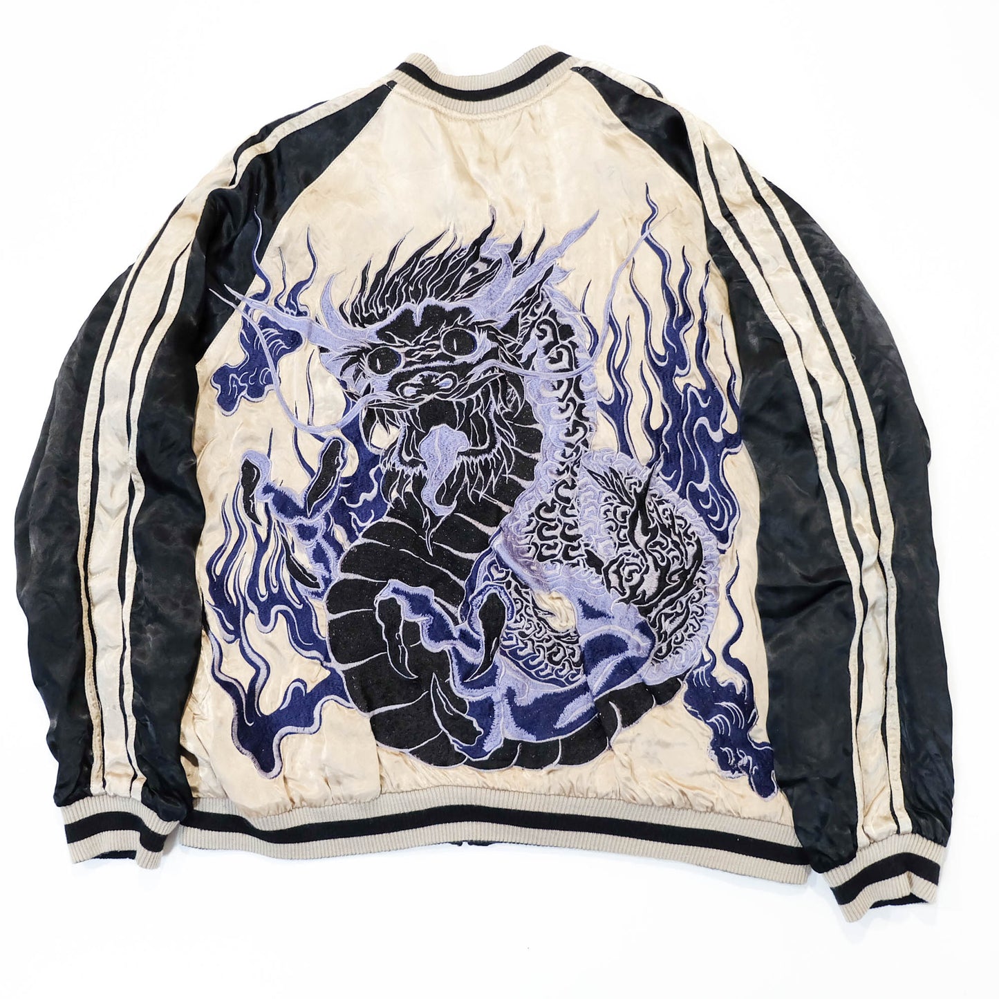 Japanese Classic Script × Wagara Dragon Sukajan Reversible Jacket XL