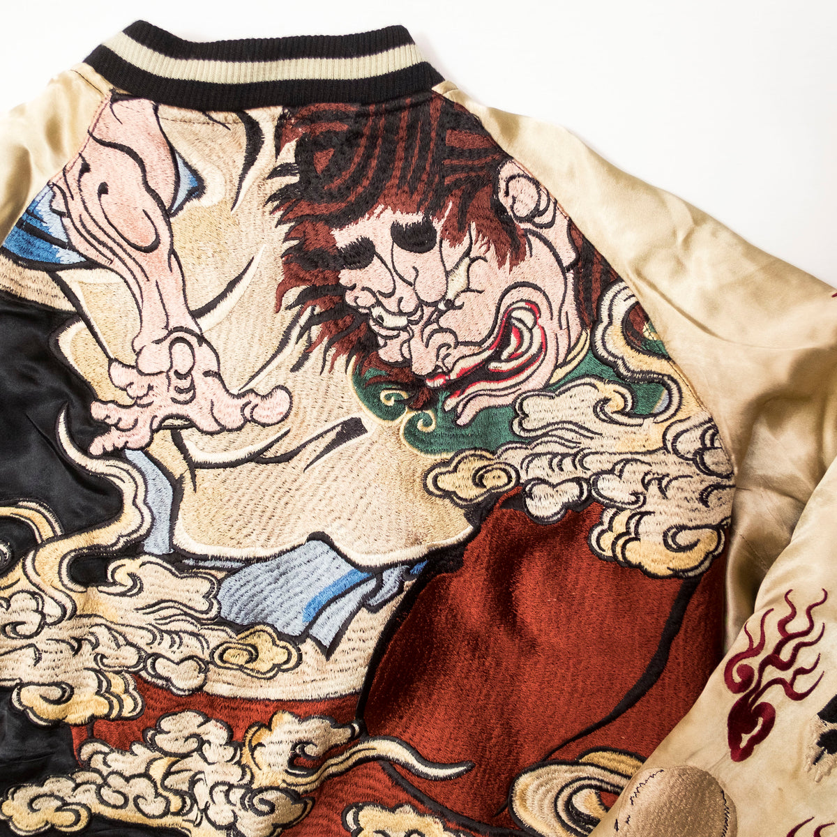 Ukiyo-e Nebuta Style Reversible Sukajan Jacket Size L | Japanese Art Embroidered Souvenir Bomber
