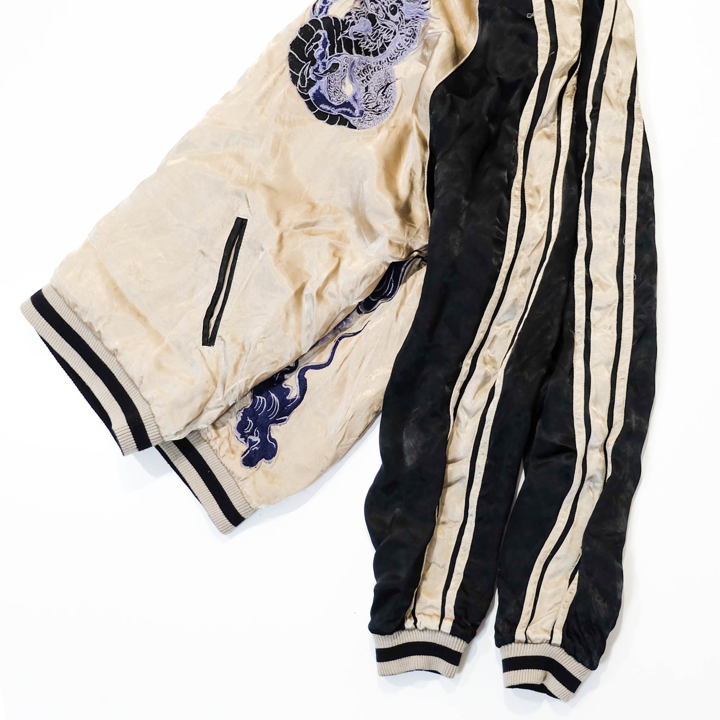 Japanese Classic Script × Wagara Dragon Sukajan Reversible Jacket XL