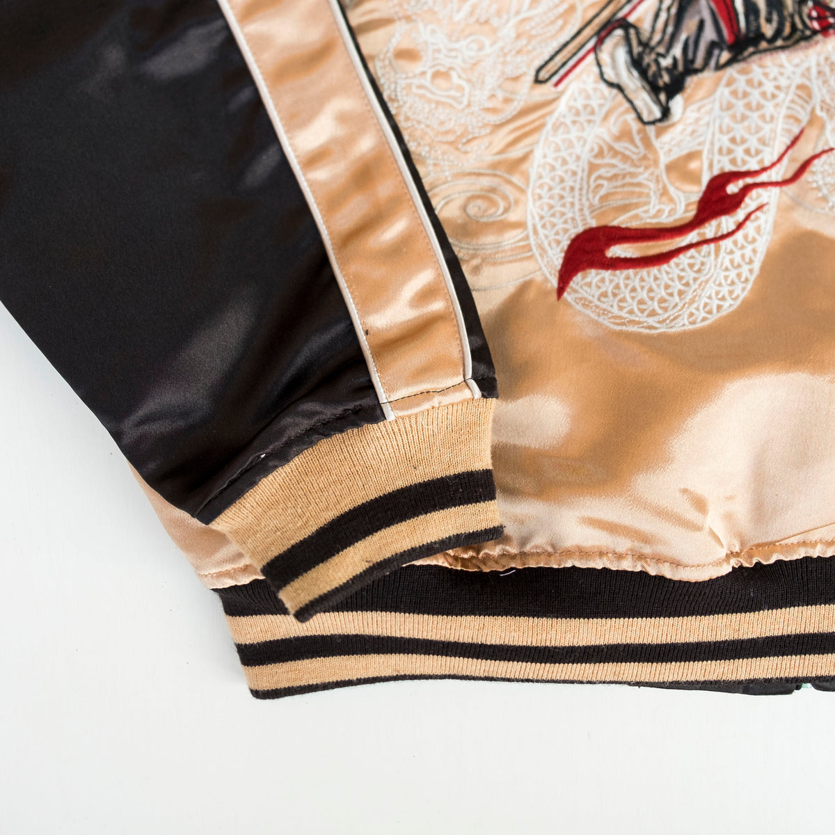 Shoki Devil Slayer Sukajan Jacket Size M-L | Japanese Oni Demon Slayer Embroidered Souvenir Bomber