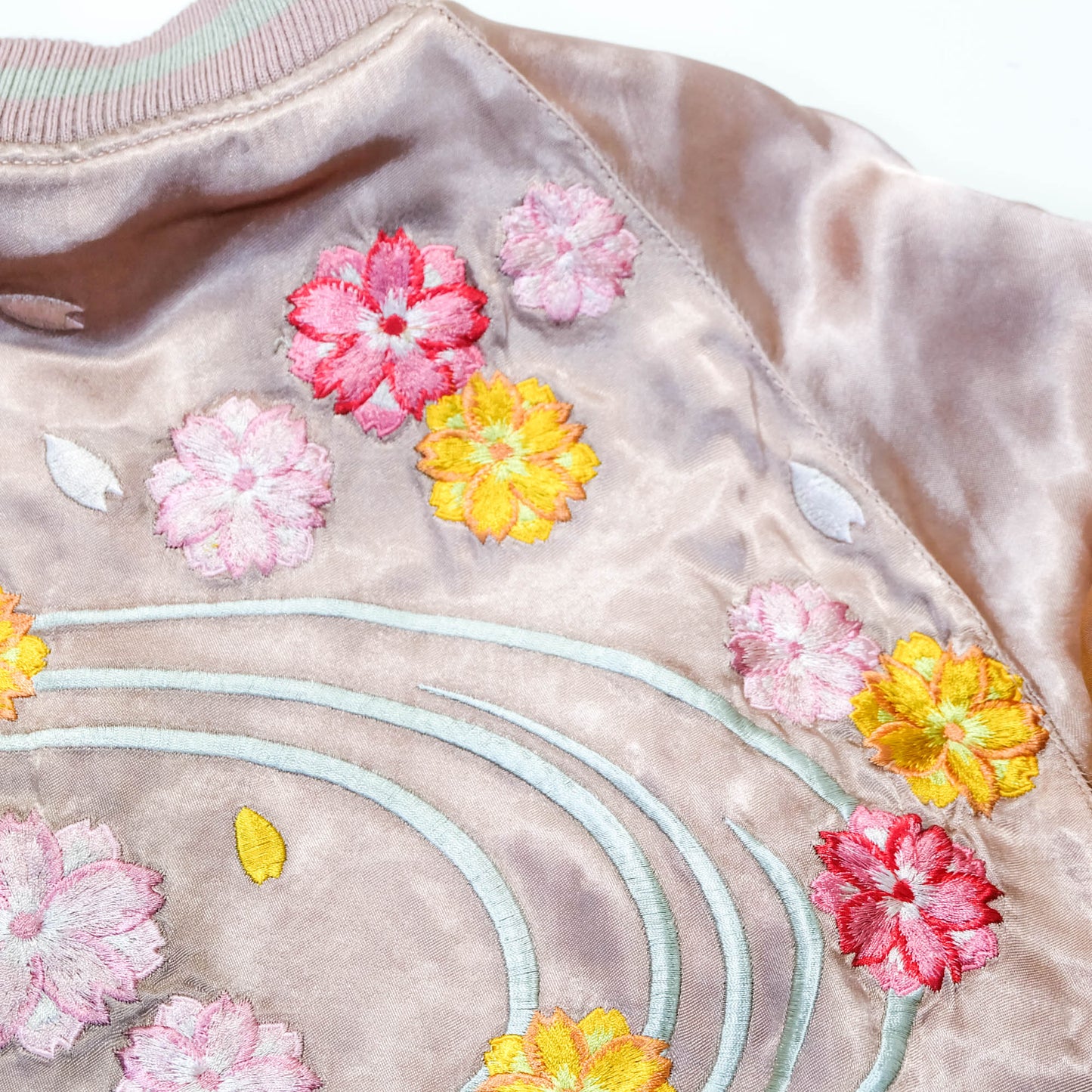 Sakura Goldfish Reversible Sukajan Jacket | Japanese Koi Carp Embroidery Souvenir Bomber Jacket