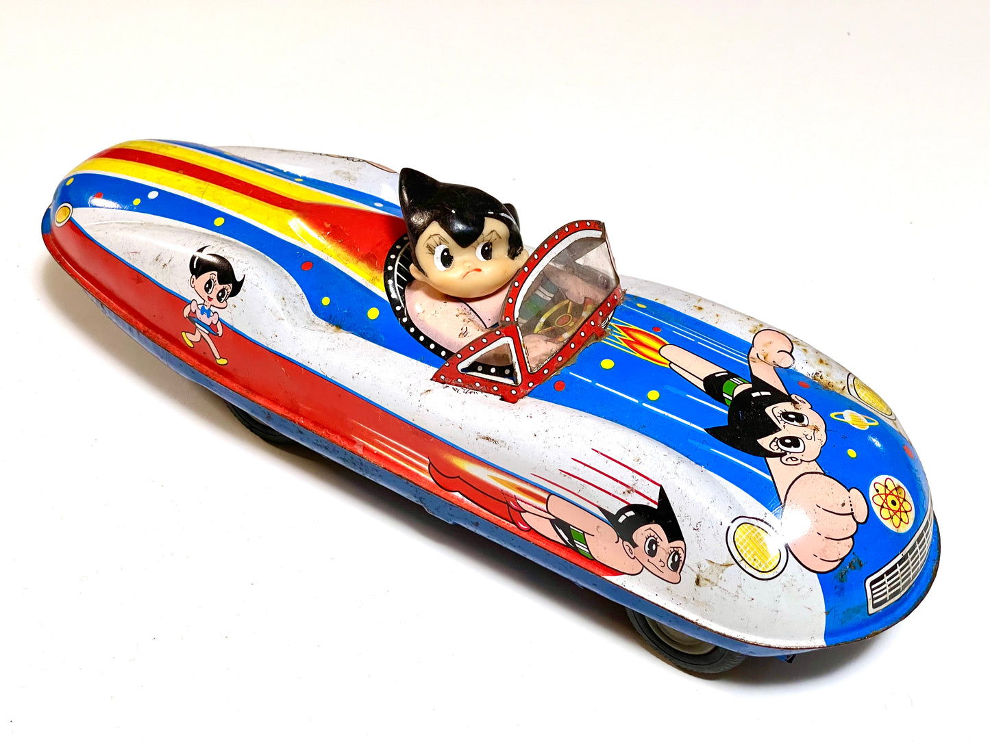 Vintage Japanese Masudaya Tezuka Osamu Productions Tetsuwan Atom Astroboy Racer Racing Speed Car Tin Toy