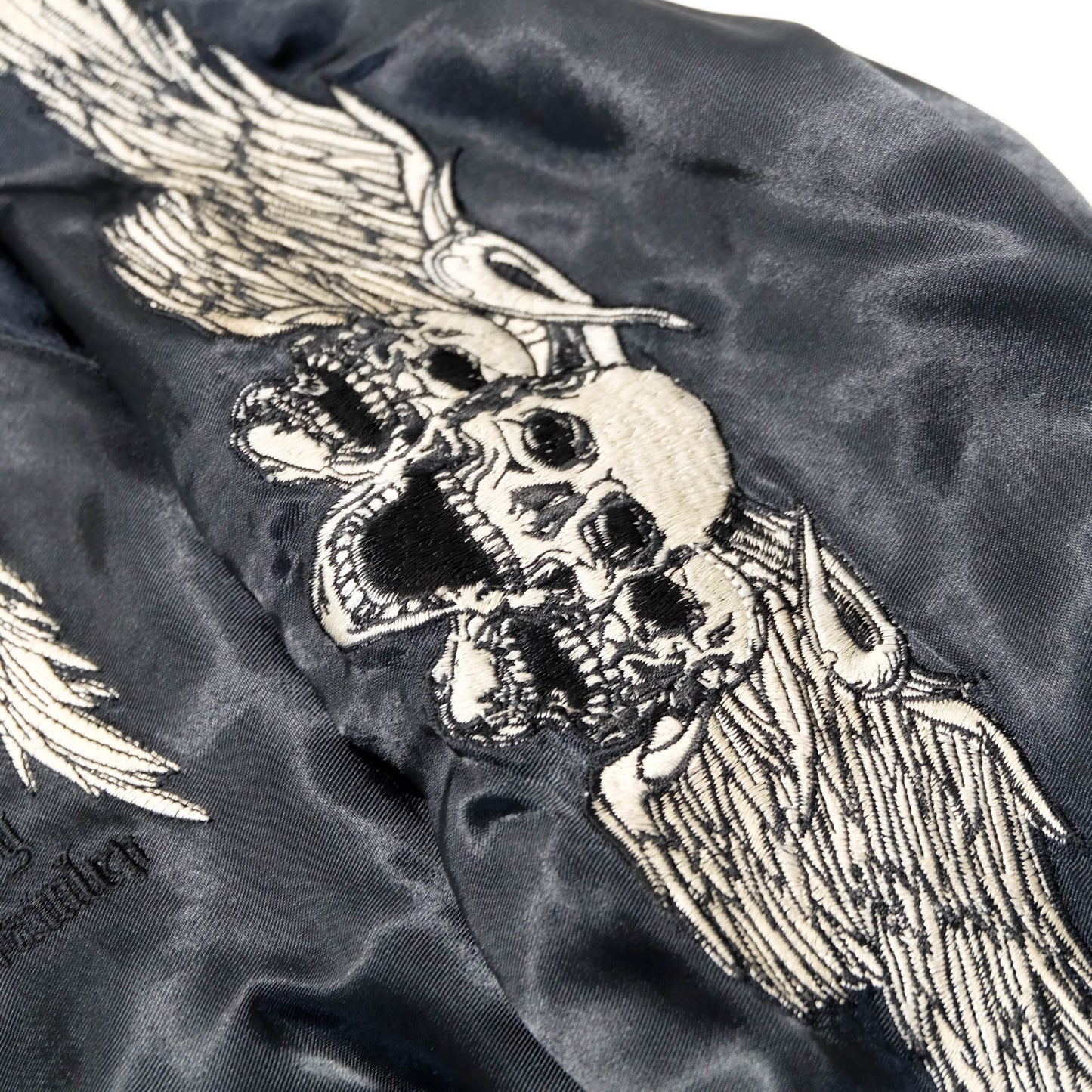 Jack Daniel’s Black Street Crafter Sukajan / Skull Wing Embroidered Souvenir Jacket Size S