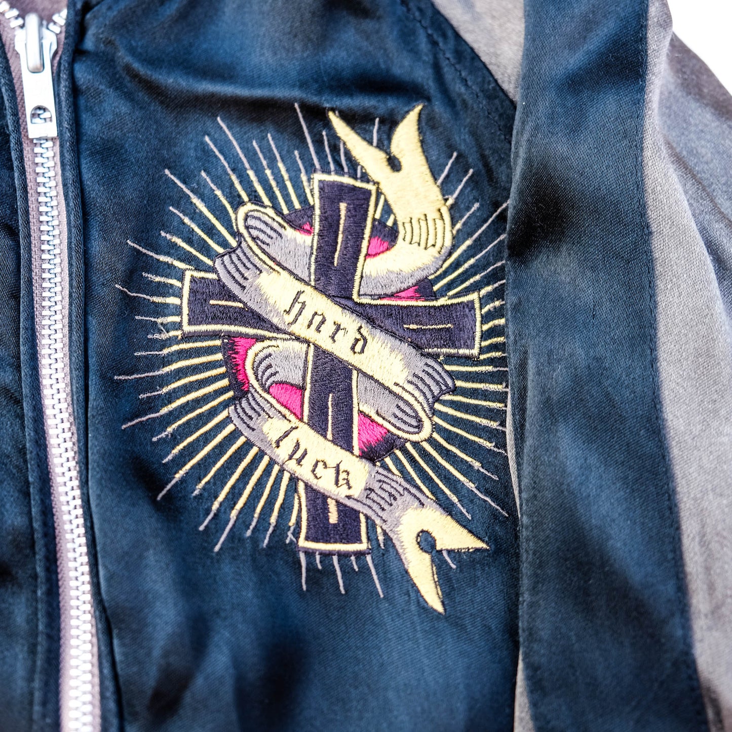 JUNK STAR Skull Monk Priest Cross Embroidery Sukajan Jacket XS | Japanese Streetwear Souvenir Jacket