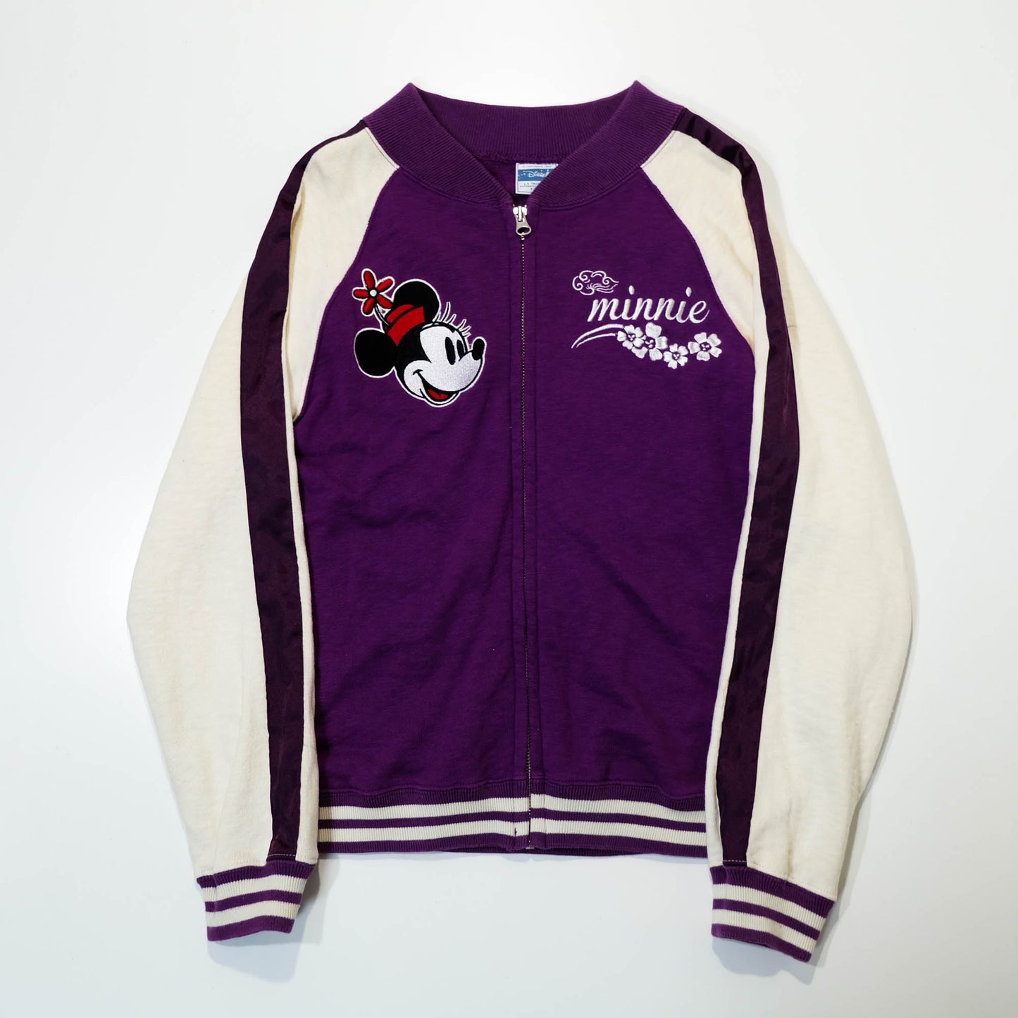 Disney Minnie Mouse Japanese Sukajan Style Jacket Purple Embroidery Mount Fuji Sakura Free Size M-L