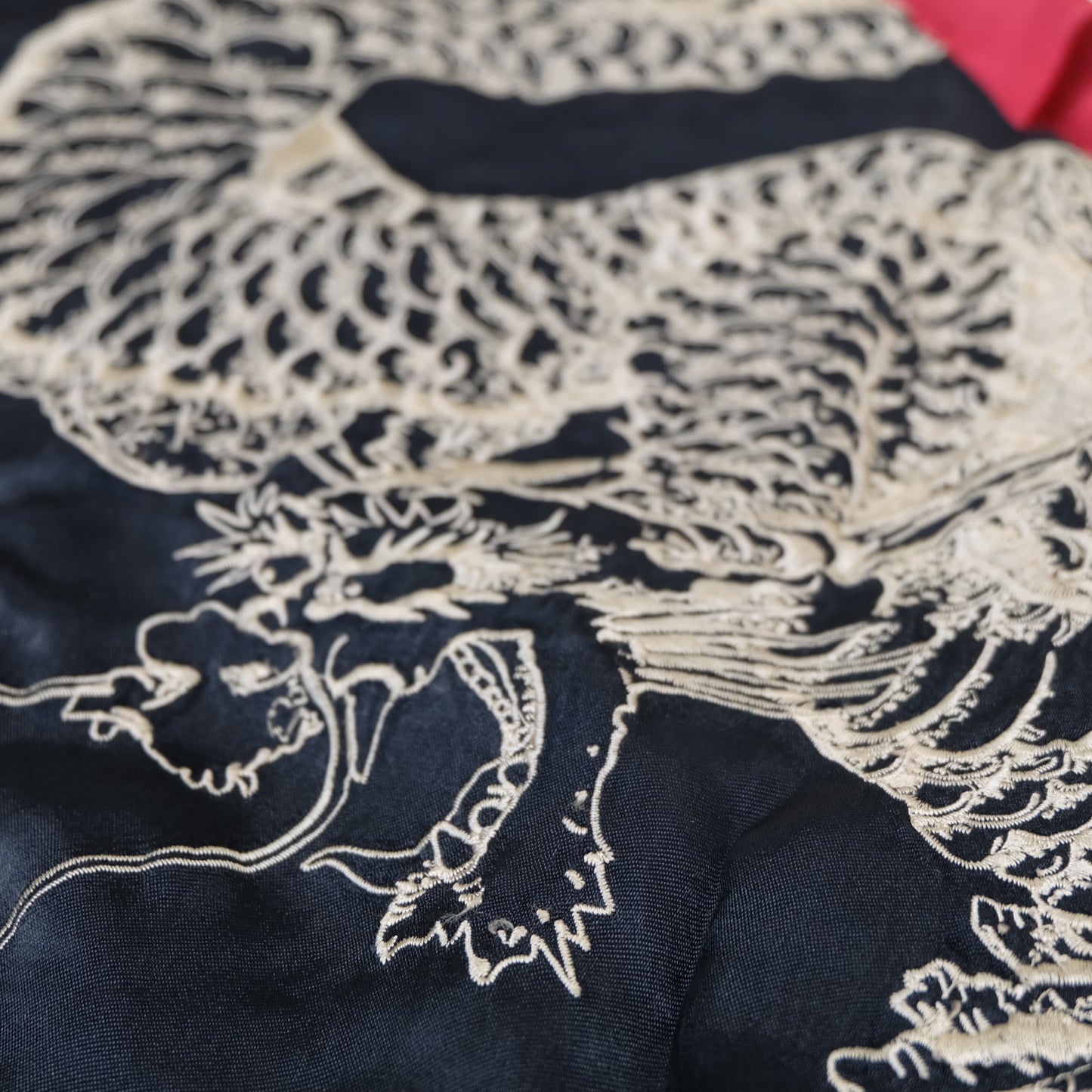 Reversible Japanese Dragon Koi Fish Whirlpool Art Sukajan Souvenir Jacket Size M