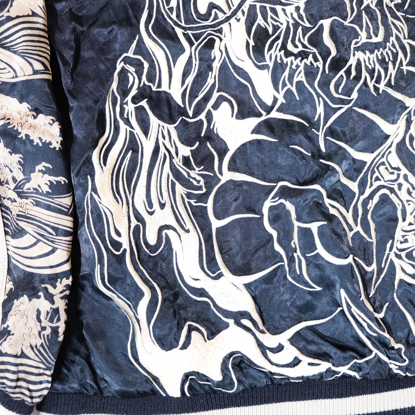 Japanese Classic Script × Wagara Dragon Sukajan Reversible Jacket XL