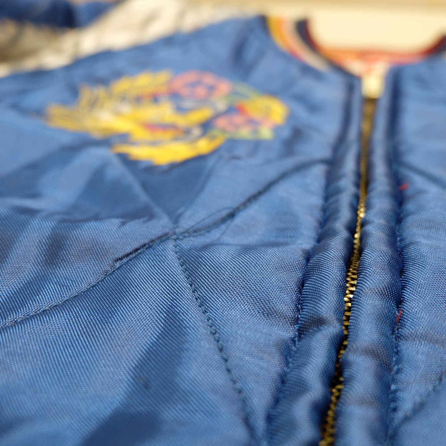 Reminiscence Padded Sukajan Jacket M–L | Japanese Tiger Dragon Eagle Embroidery Quilted Souvenir Bomber Jacket