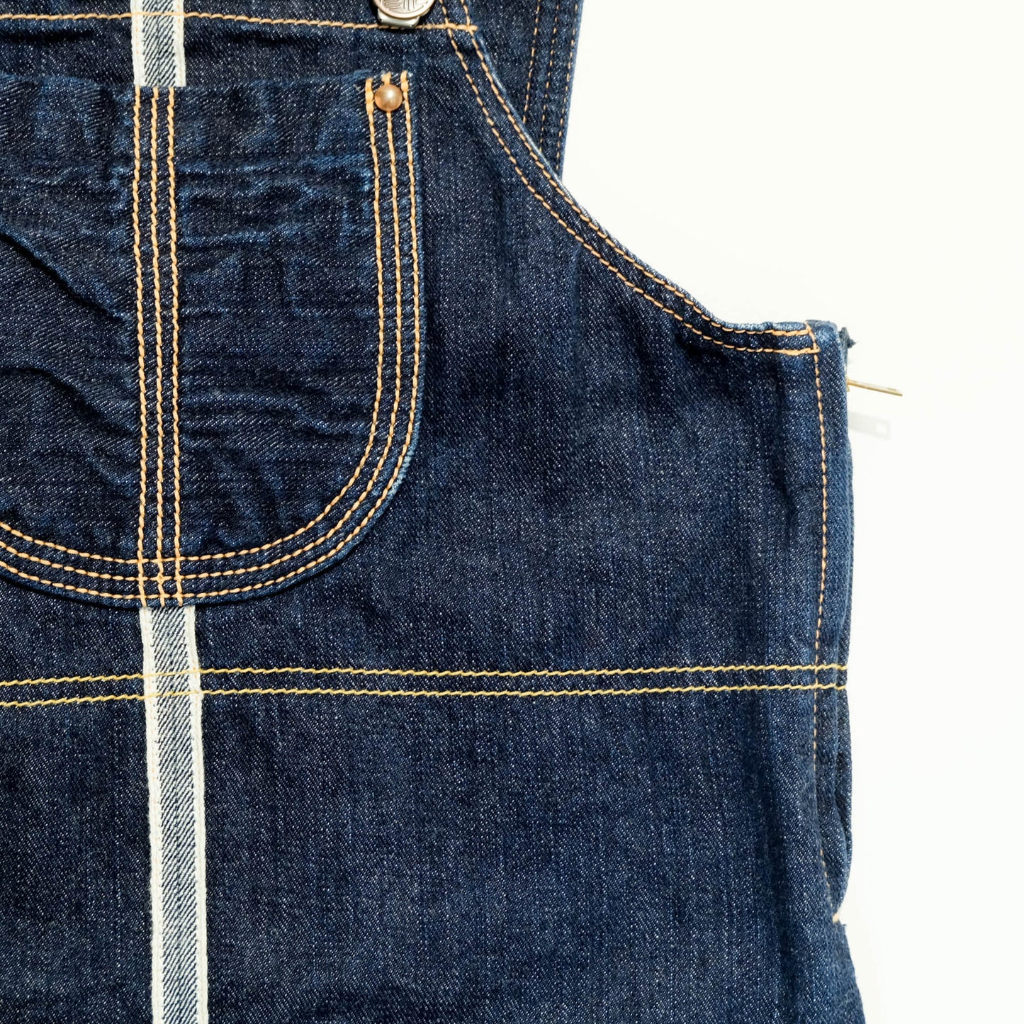 EVISU Donna Vintage Japanese Denim Overalls Dress One Piece Wagara Denim Skirt Selvedge Jeans Harajuku Streetwear