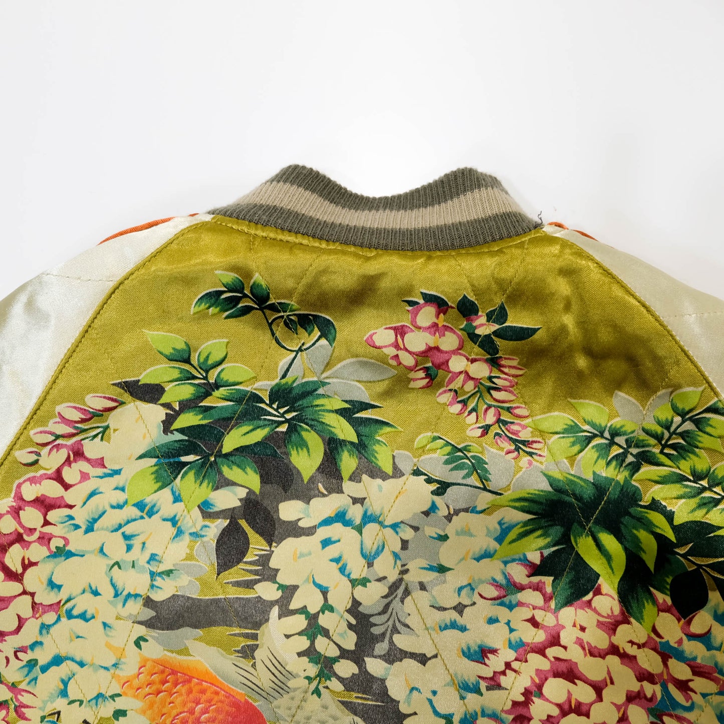Kula Eternal Sukajan Jacket Reversible Japanese Souvenir Jacket Crane Koi Fish Wisteria Embroidery Size M