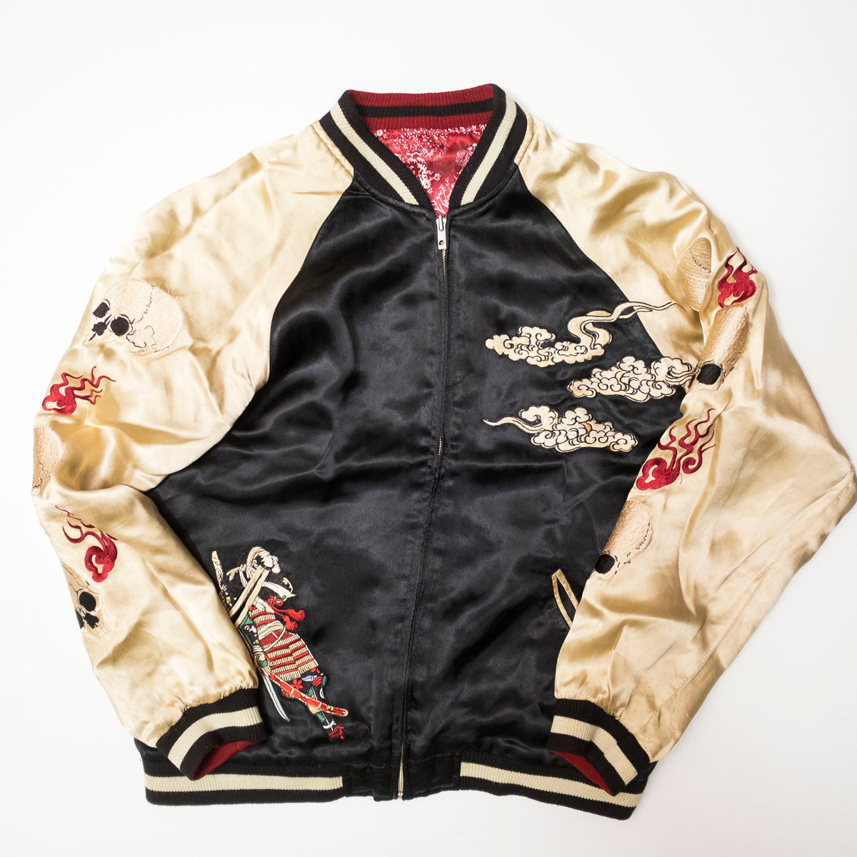 Ukiyo-e Nebuta Style Reversible Sukajan Jacket Size L | Japanese Art Embroidered Souvenir Bomber