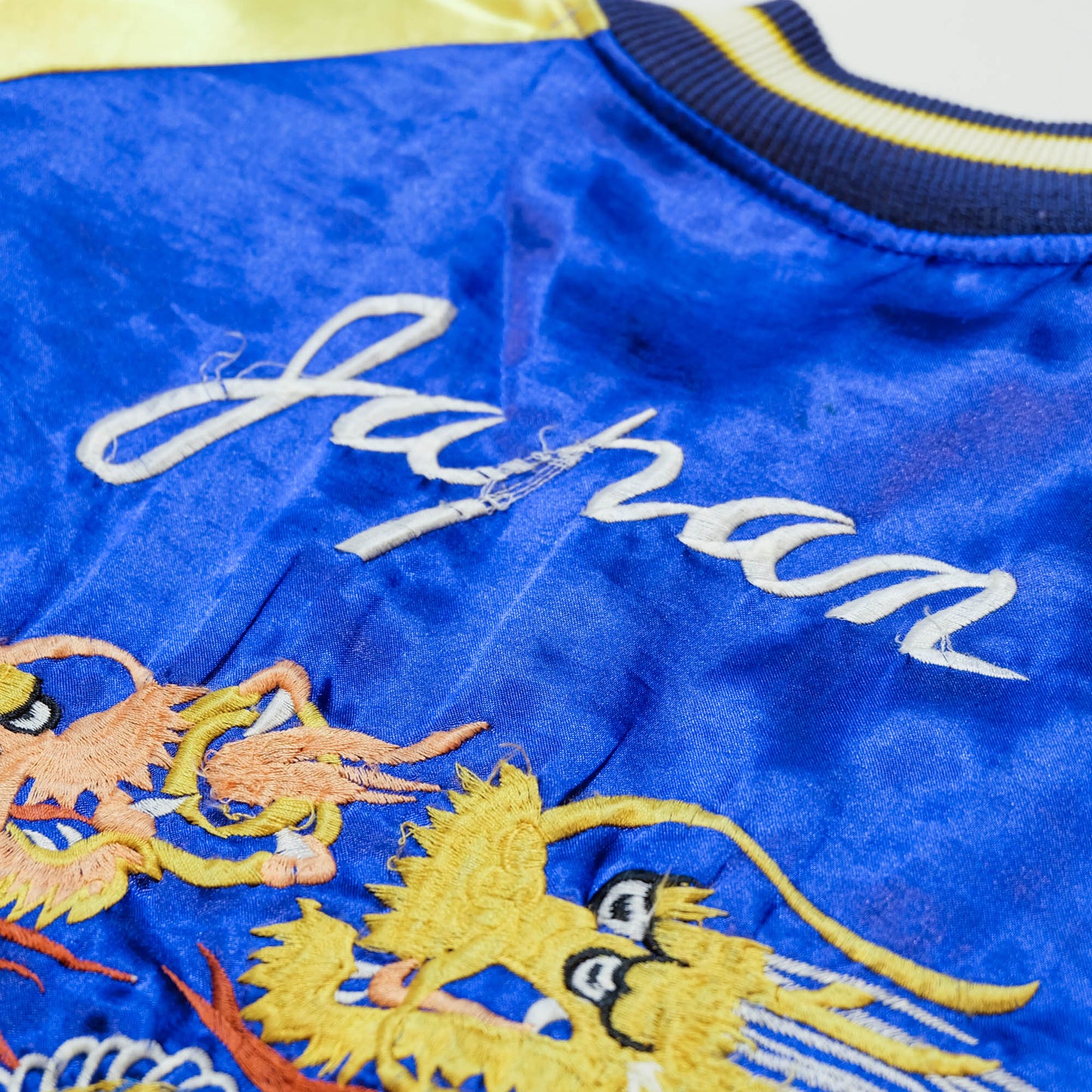 Hoshihime Style Reversible Sukajan Jacket | Blue Dragon Embroidery Japanese Souvenir Bomber Jacket