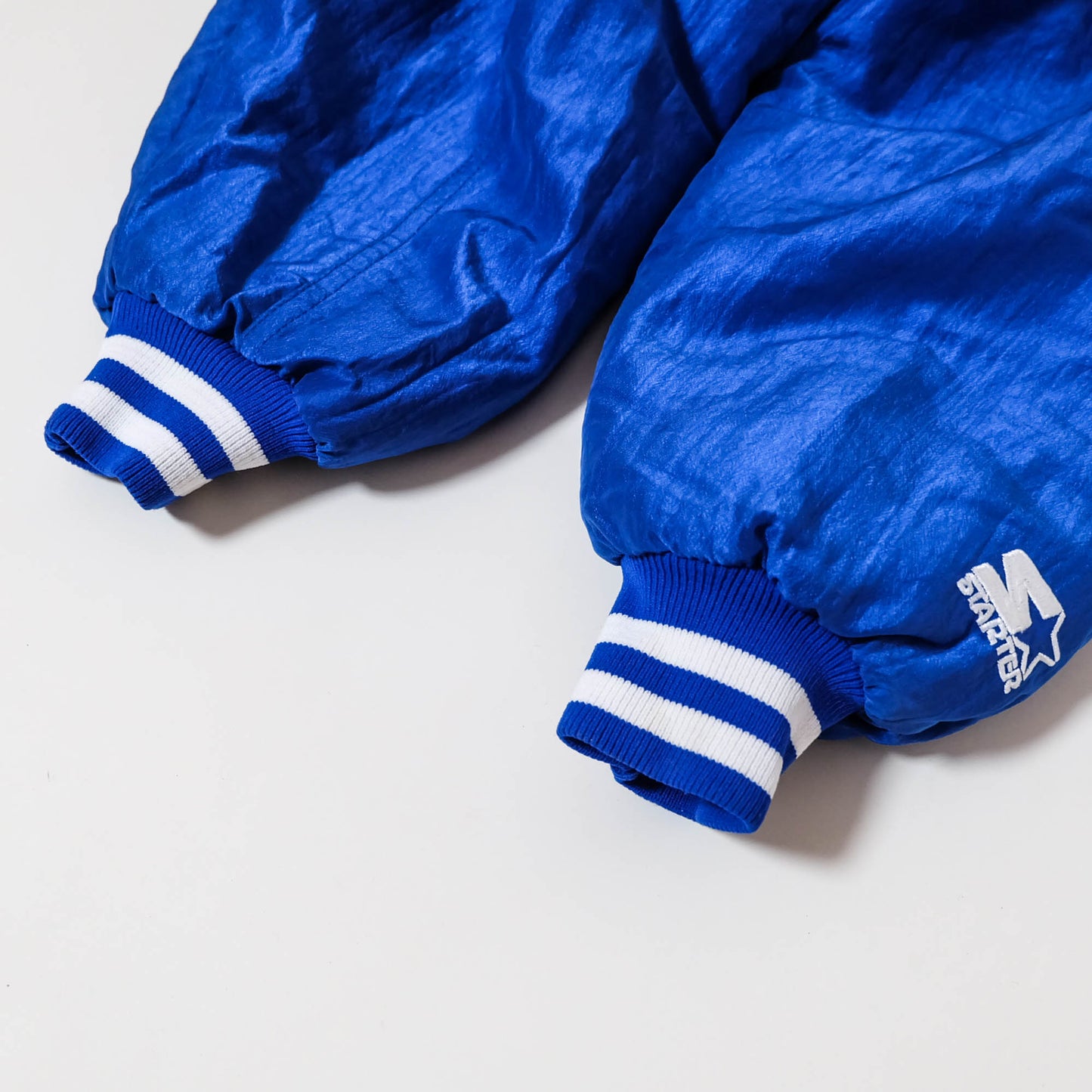 Starter Dodgers Vintage Satin Varsity Jacket | MLB Baseball Bomber Jacket Blue Stadium Jacket Made USA Size L