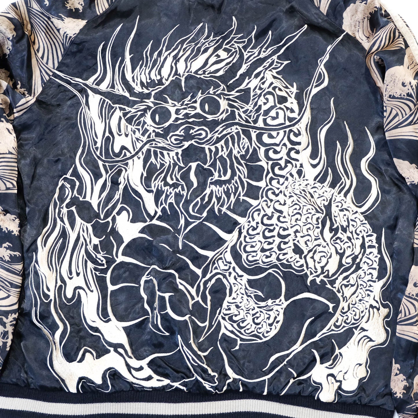Japanese Classic Script × Wagara Dragon Sukajan Reversible Jacket XL