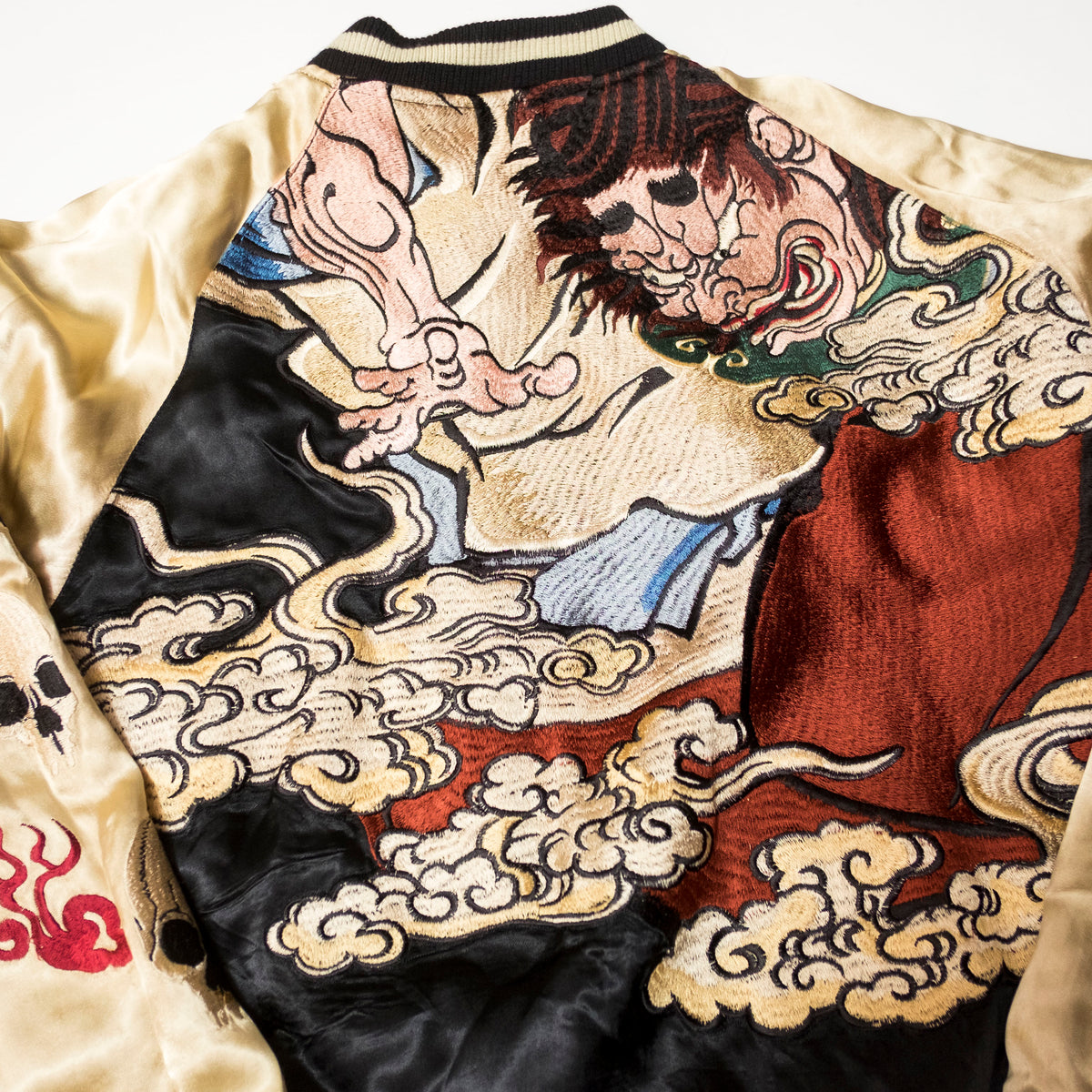 Ukiyo-e Nebuta Style Reversible Sukajan Jacket Size L | Japanese Art Embroidered Souvenir Bomber