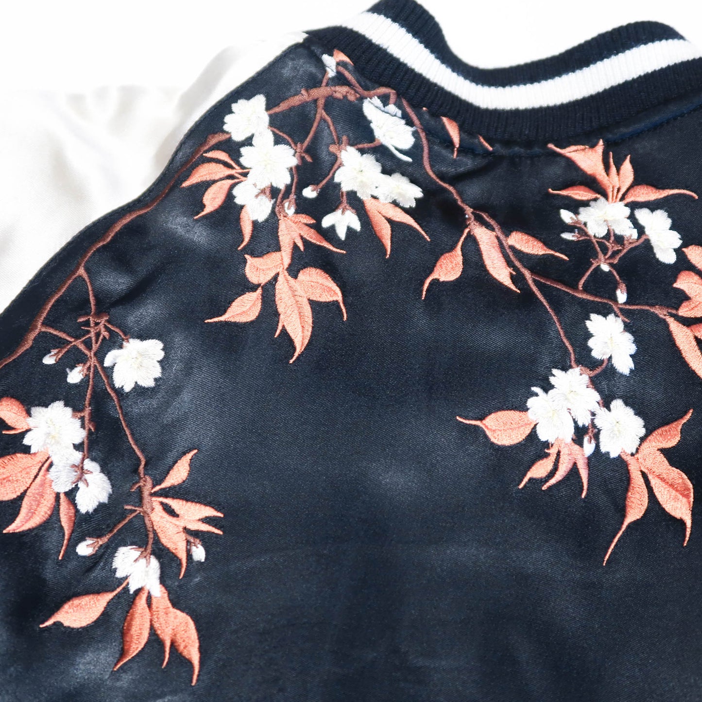 Japanese Sukajan Souvenir Jacket – Koi Carp & Sakura Reversible Embroidered Bomber Jacket