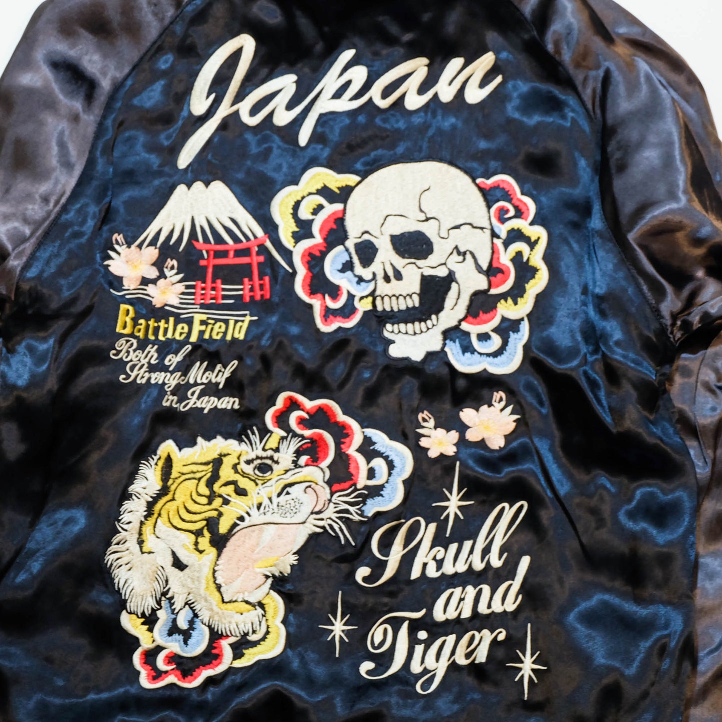 Vintage Japanese Sukajan Jacket Velvet Bomber | Skull Tiger Dragon Hot Rod Embroidery Streetwear Jacket Size S-M