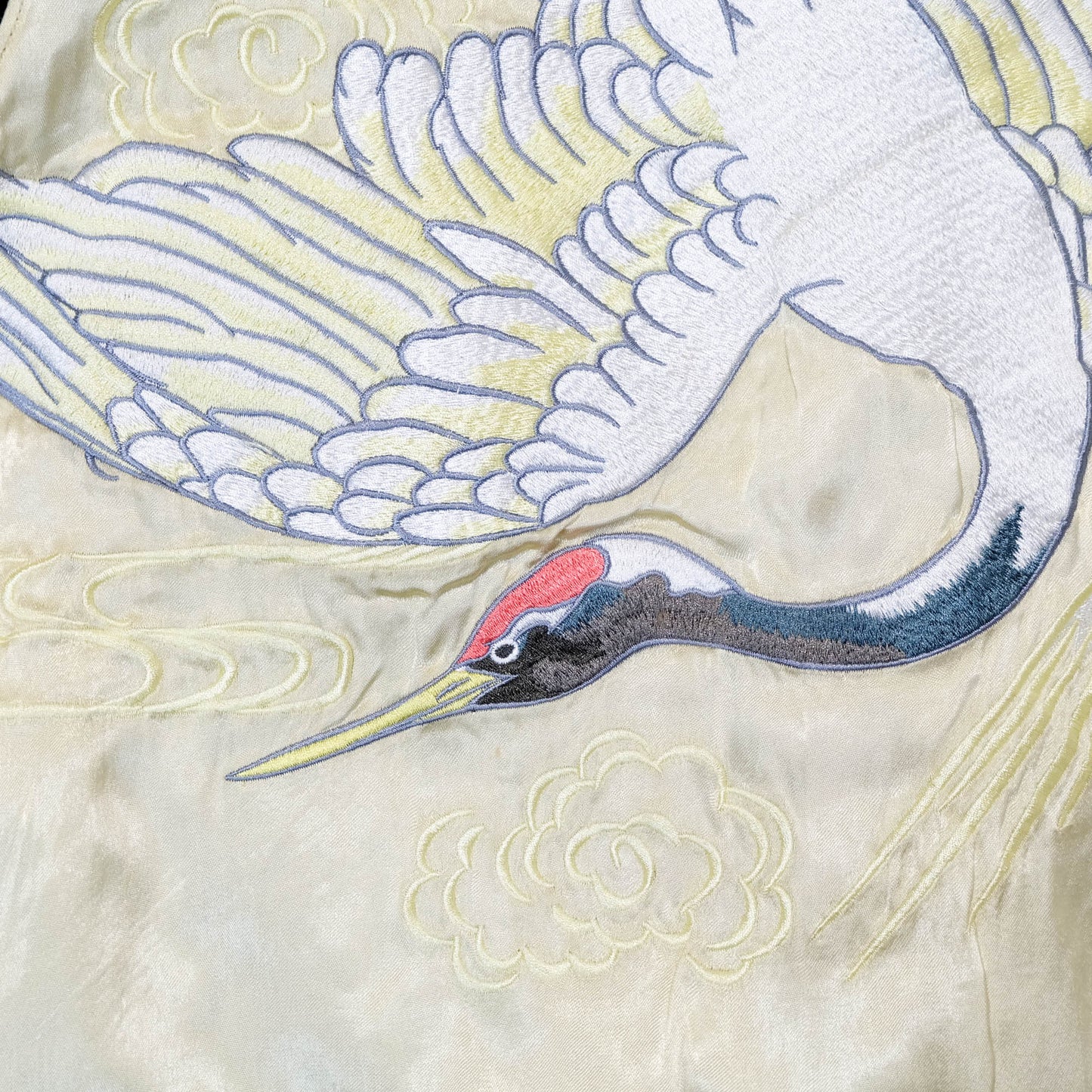 Kula Eternal Sukajan Jacket Reversible Japanese Souvenir Jacket Crane Koi Fish Wisteria Embroidery Size M